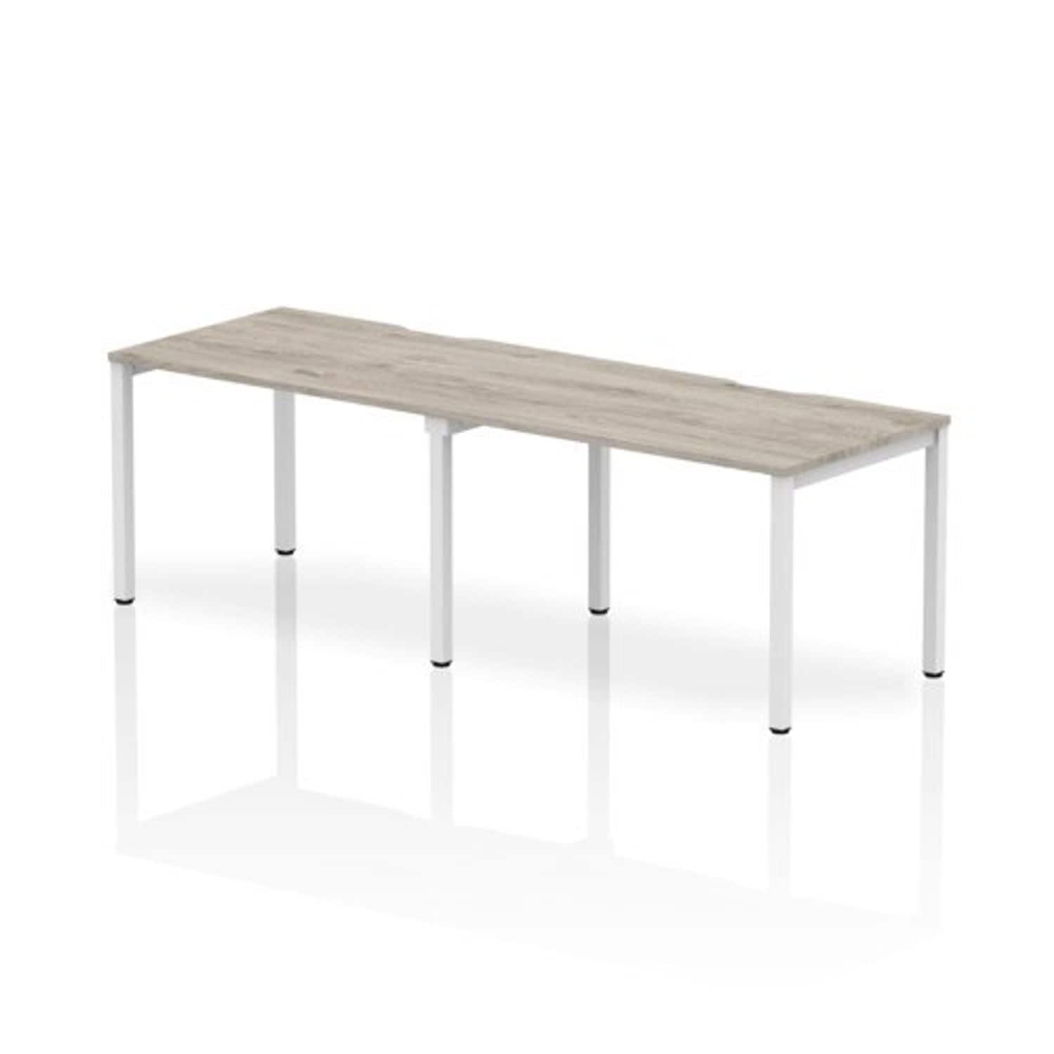 Evolve 1200 2P Desk Grey Oak White Frame