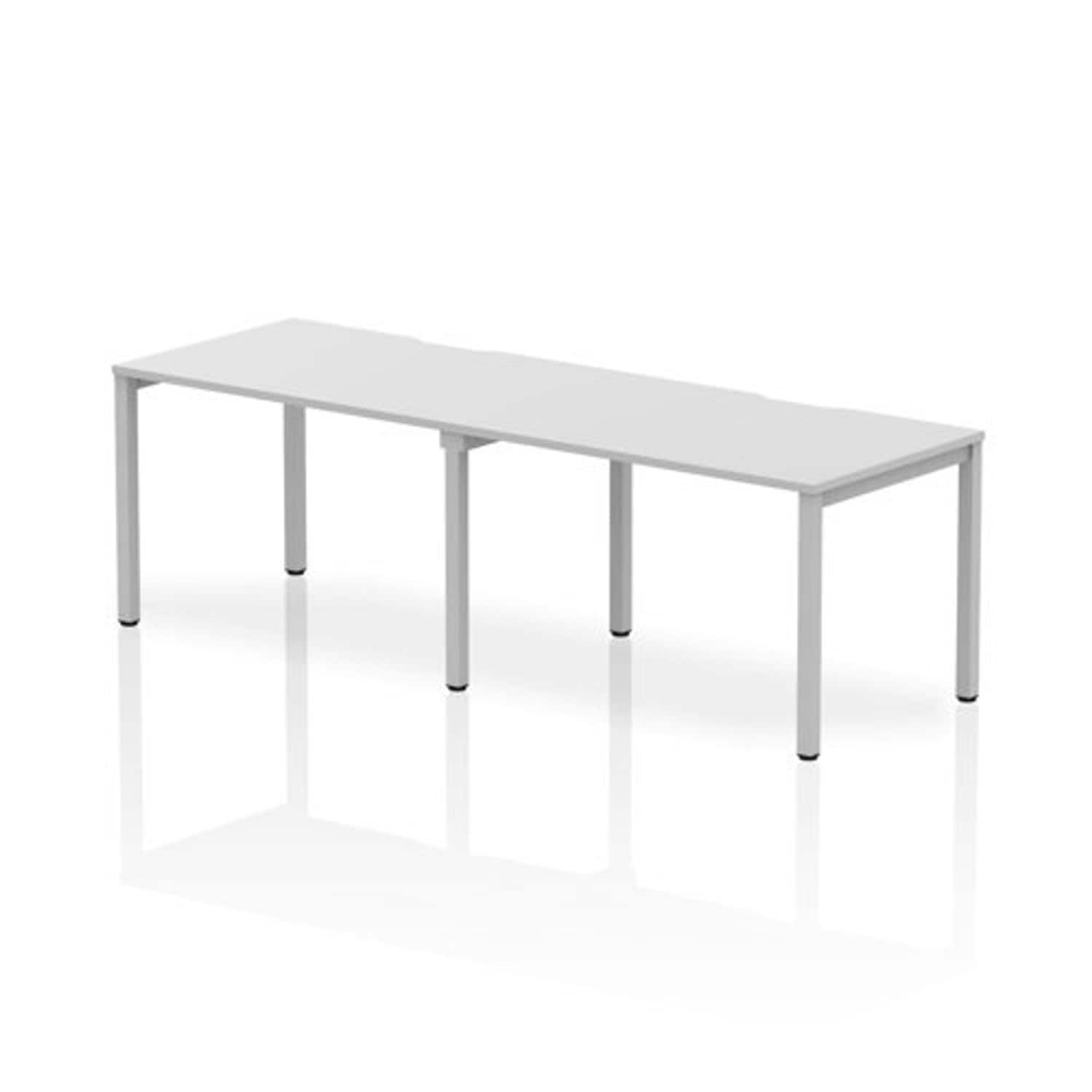 Evolve 1200 2P Desk White Silver Frame