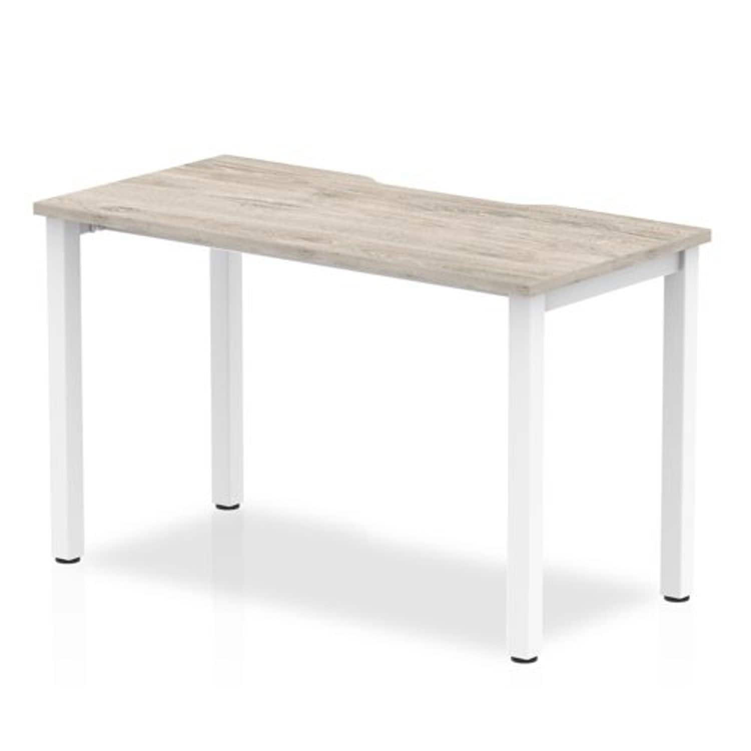 Evolve 1200 Starter Desk Grey Oak White Frame