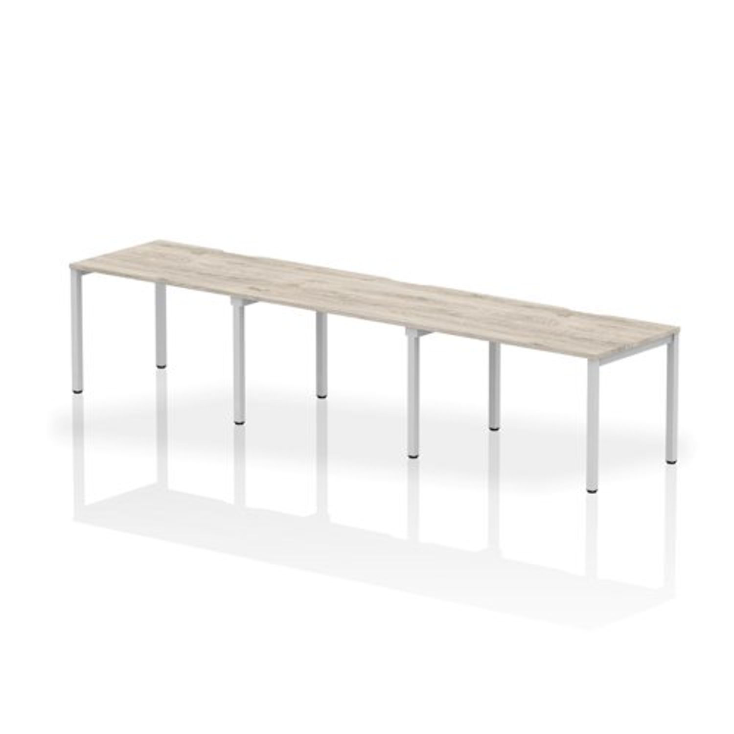 Evolve 1200 3P Desk Grey Oak Silver Frame