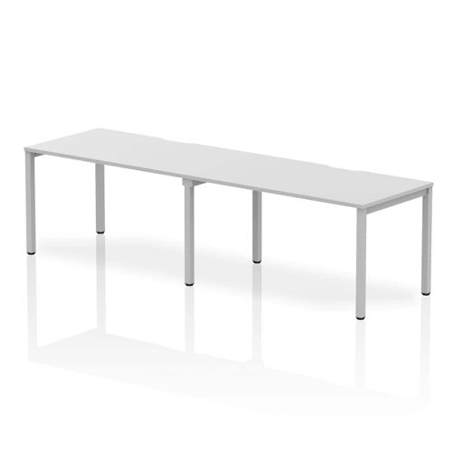 Evolve 1400 2P Desk White Silver Frame