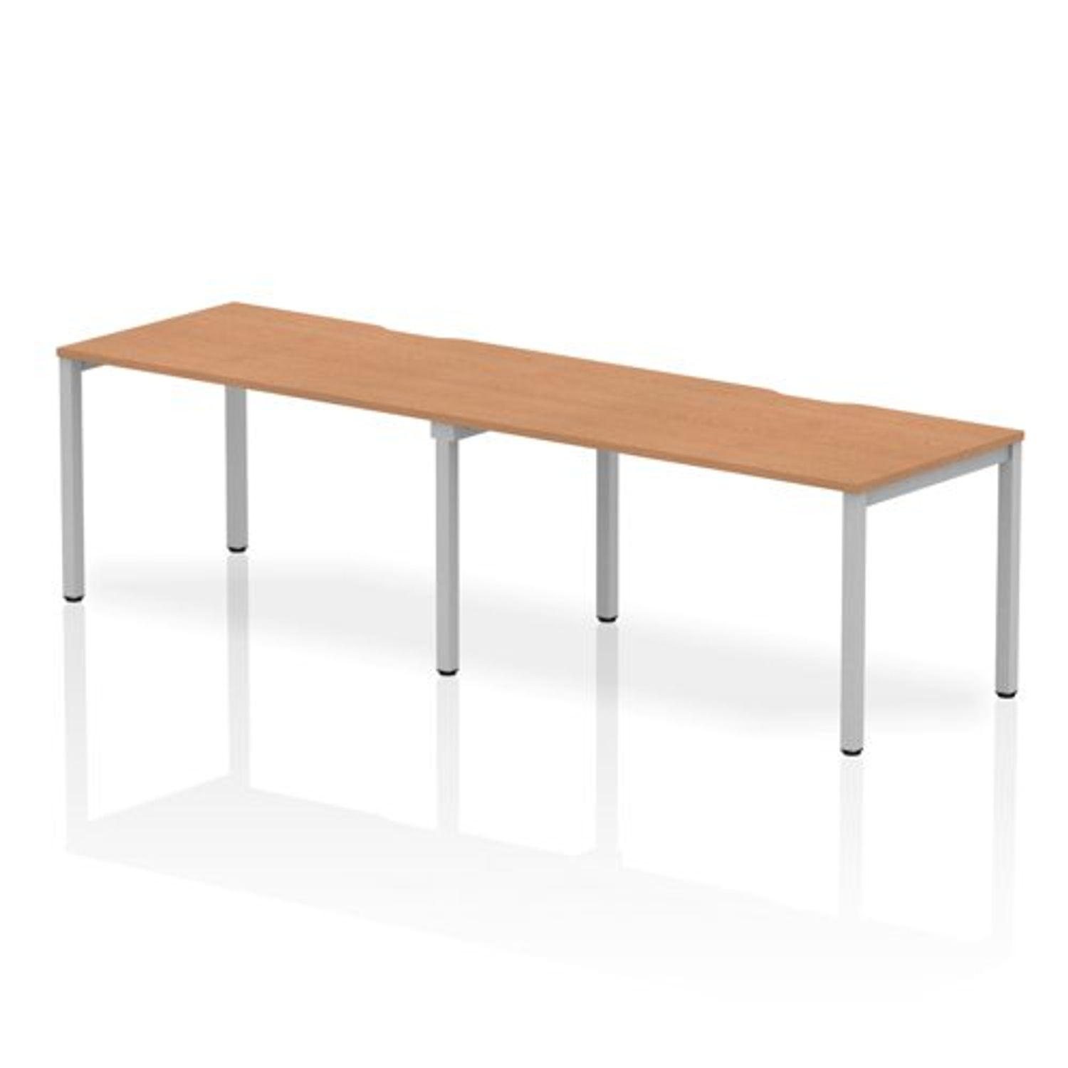 Evolve 1400 2P Desk Oak Silver Frame