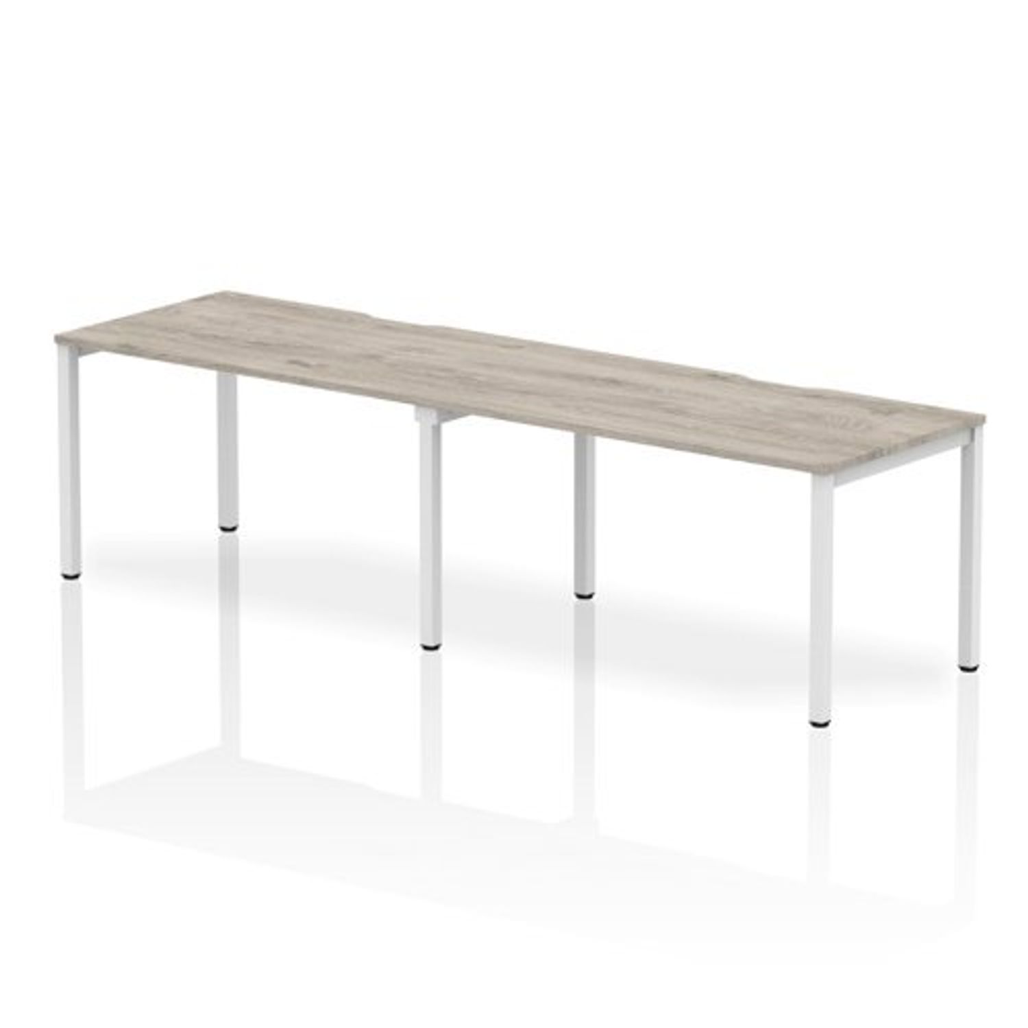 Evolve 1400 2P Desk Grey Oak White Frame