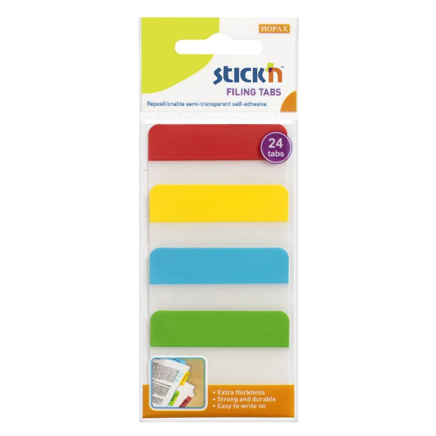 Valuex Valx Filing Tabs 38x51mm 4 Col PK24