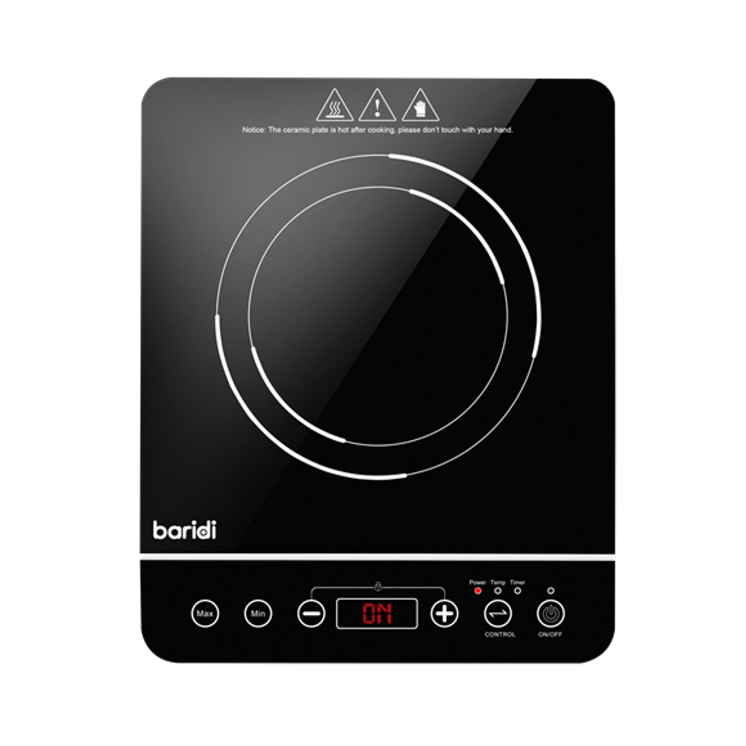 Baridi Baridi Portable Induction Hob Single Zone 2000W 10 Power Settings Timer F