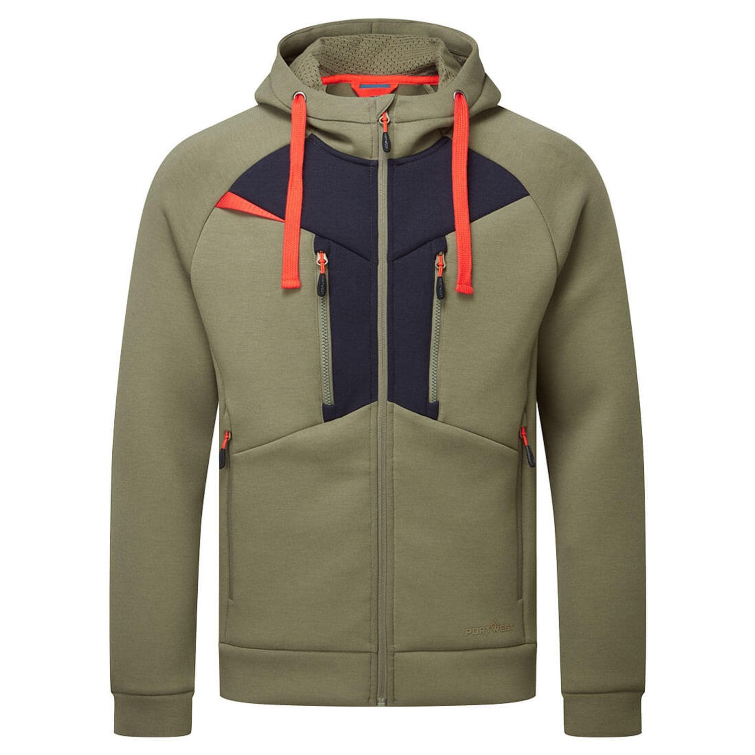 Portwest DX4 Zipped Hoodie, Moss Green, Small, Regular