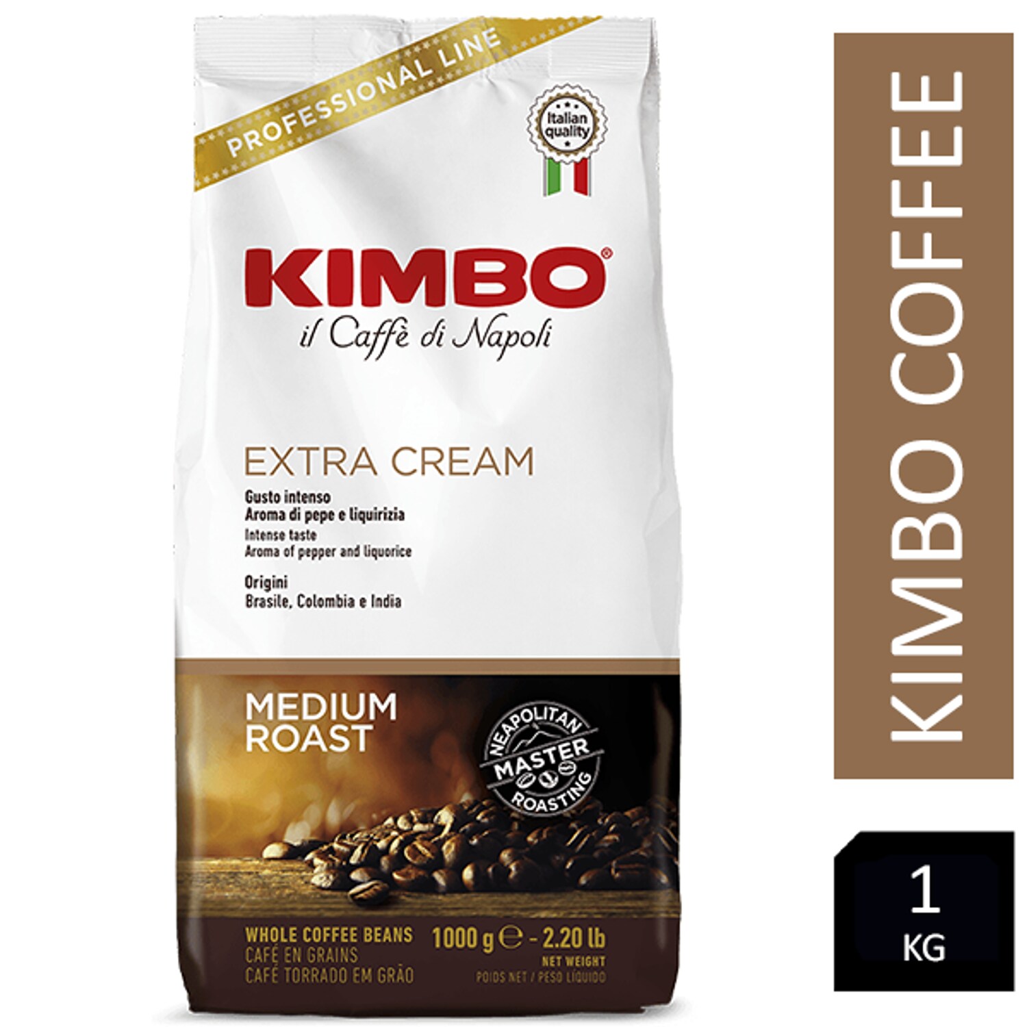 KIMBO Extra Cream 1kg Italian Coffee Beans (Pack of 6)