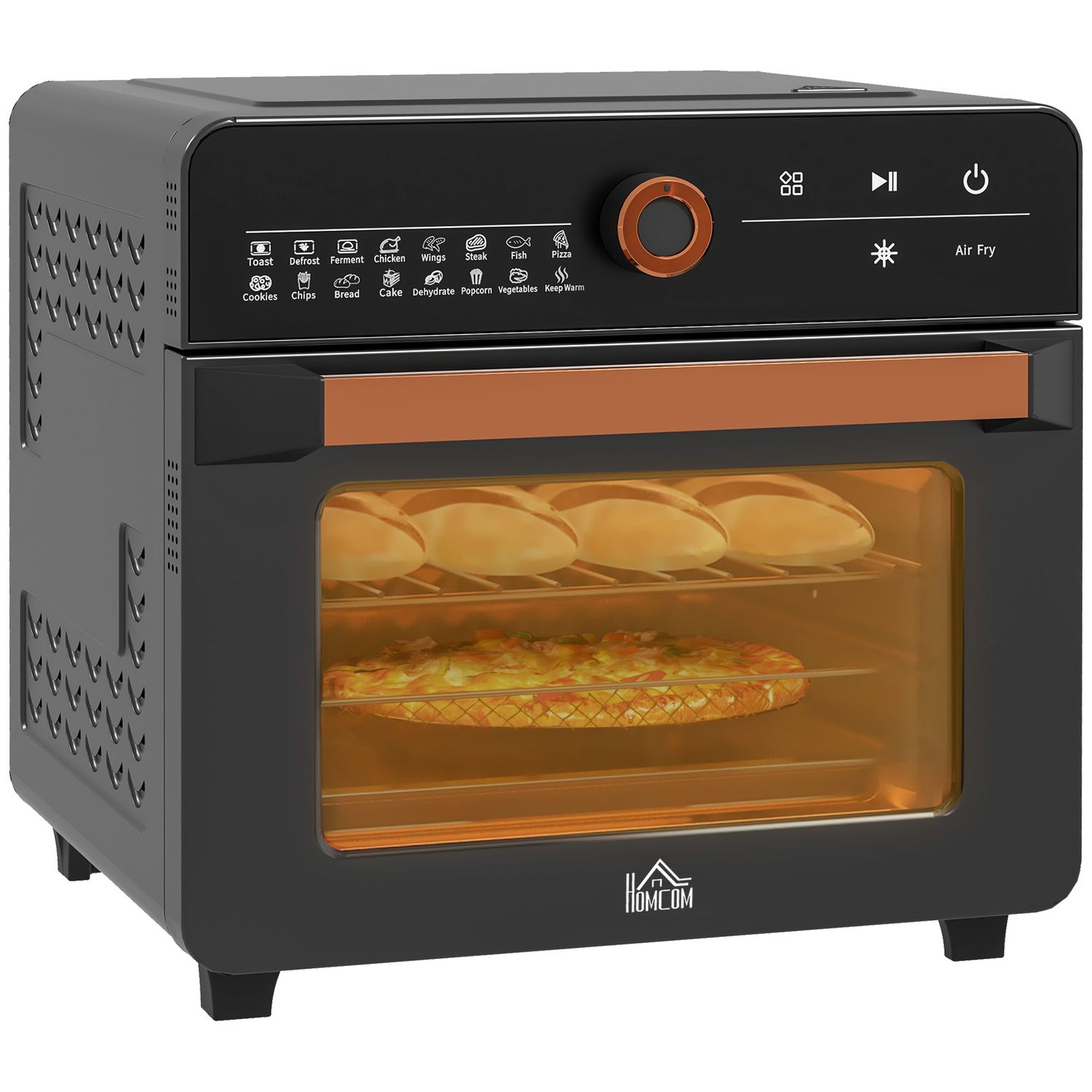 HOMCOM Air Fryer Oven 20L Multi-Function Mini Oven with 17 Preset Programs 1400W