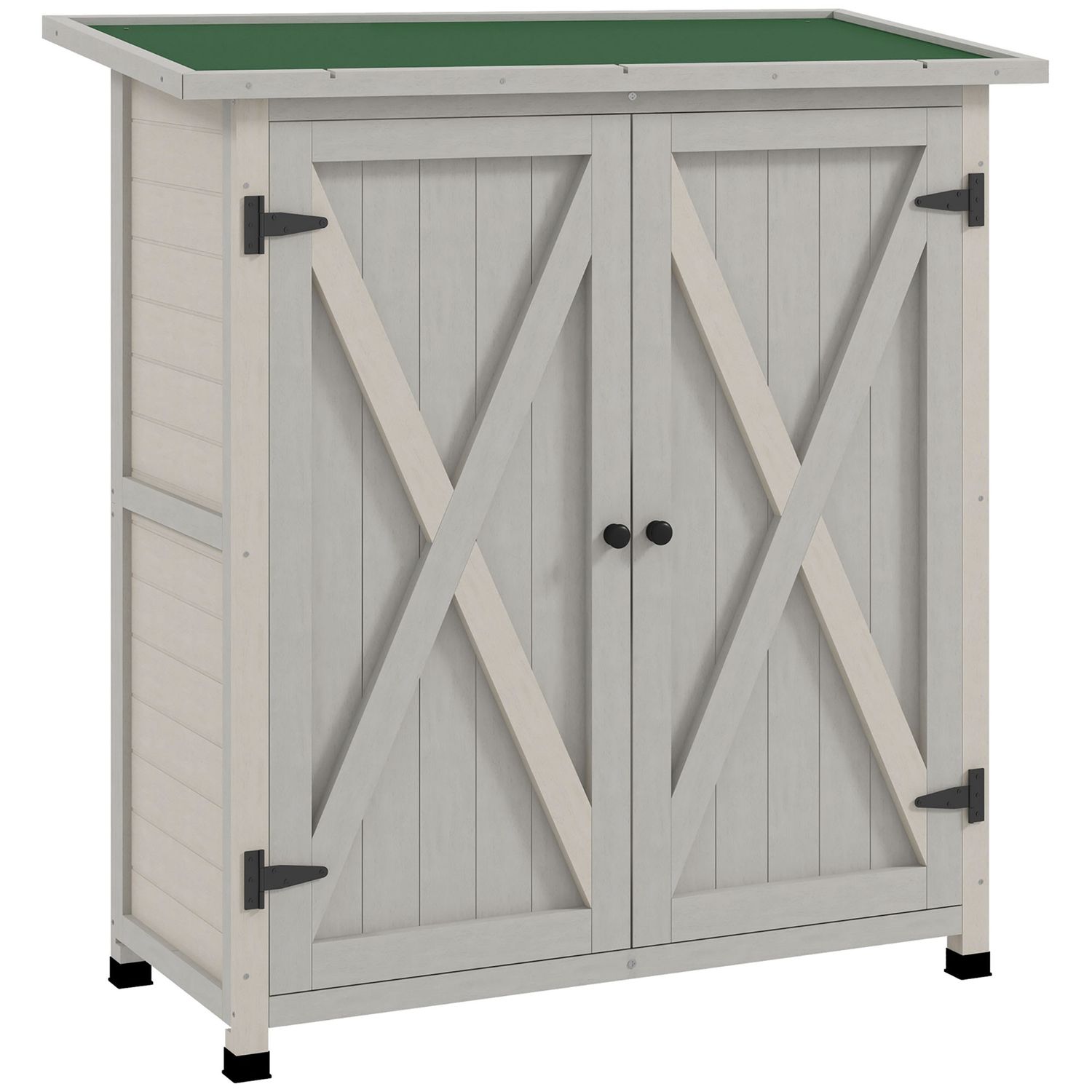 Outsunny for Wood Large Garden Shed Outdoor Storage with Shelves Tool Storage Li