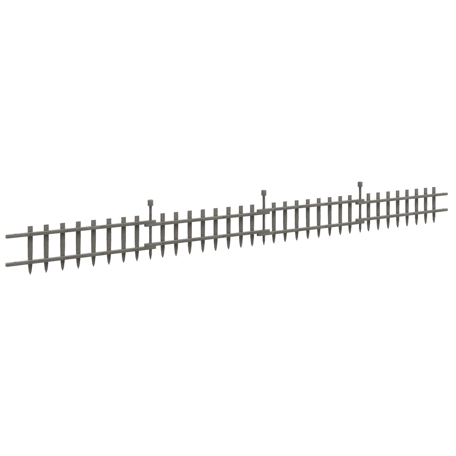Outsunny 4 Piece Garden Fencing Panels Wooden Flower Bed Border Edging Grey