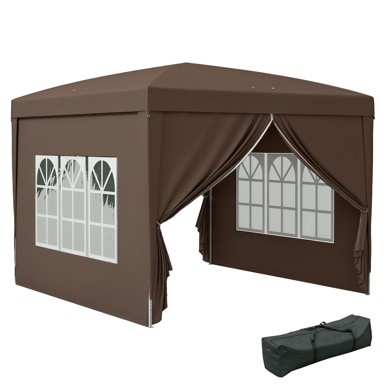 Outsunny Garden Heavy Duty Pop Up Gazebo Marquee Party Tent Wedding Canopy Coffe