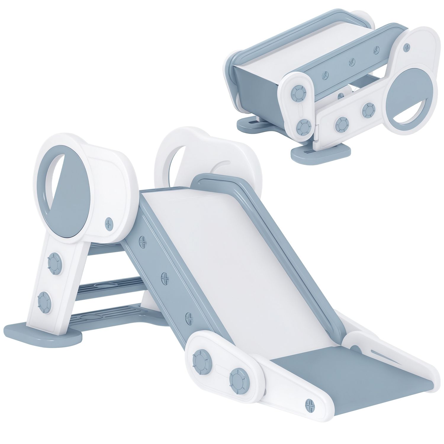 HOMCOM Aiyaplay Foldable Kids Slide Baby Slide for 1.5-3 Years Grey