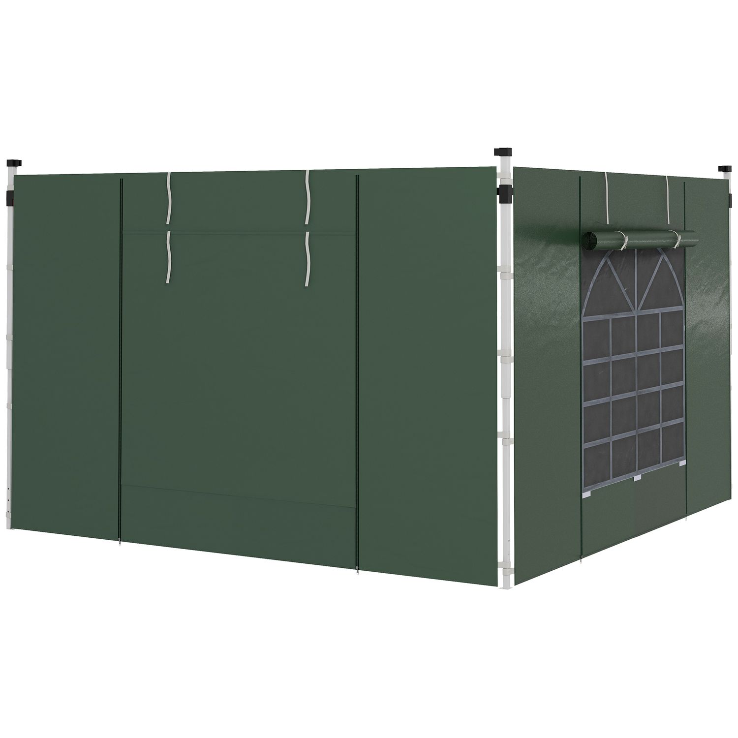 Outsunny Side Panels for 3x3m or 3x6m Pop Up Gazebo with Windows & Doors Green