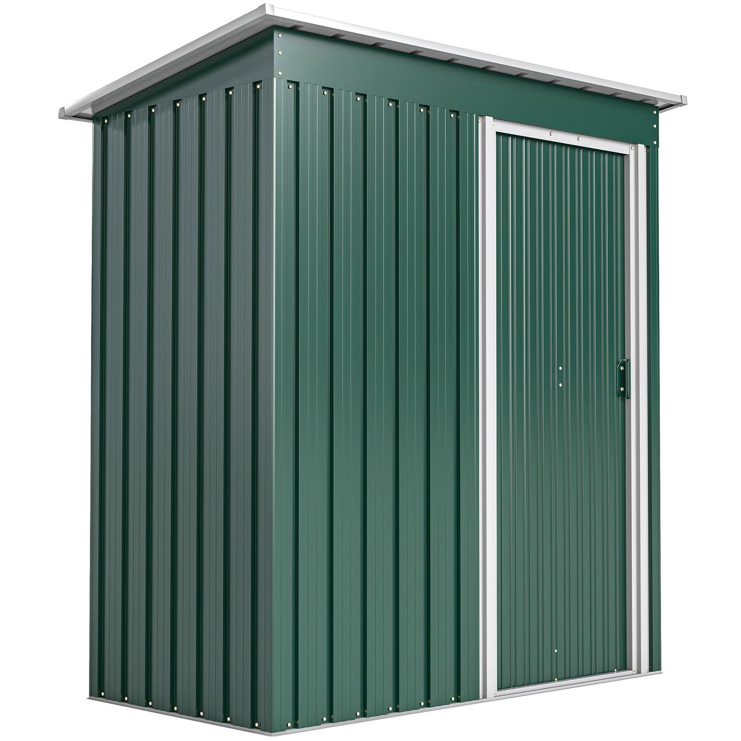 Outsunny 5 x 3ft Garden Storage Shed Sliding Door Sloped Roof Outdoor Tool Green