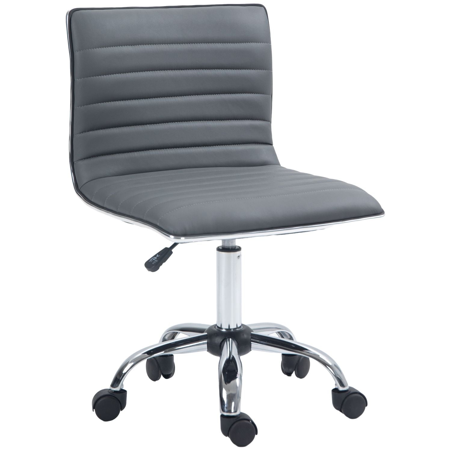 HOMCOM Ergonomic Executive Office Chair Computer Armless Wheels 360 Swivel Dark