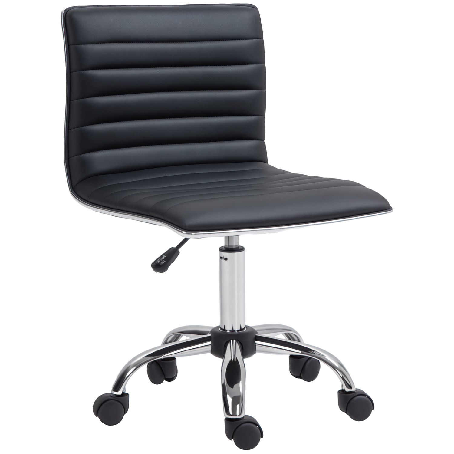 HOMCOM Ergonomic Executive Office Chair Computer Armless Wheels 360 Swivel Black