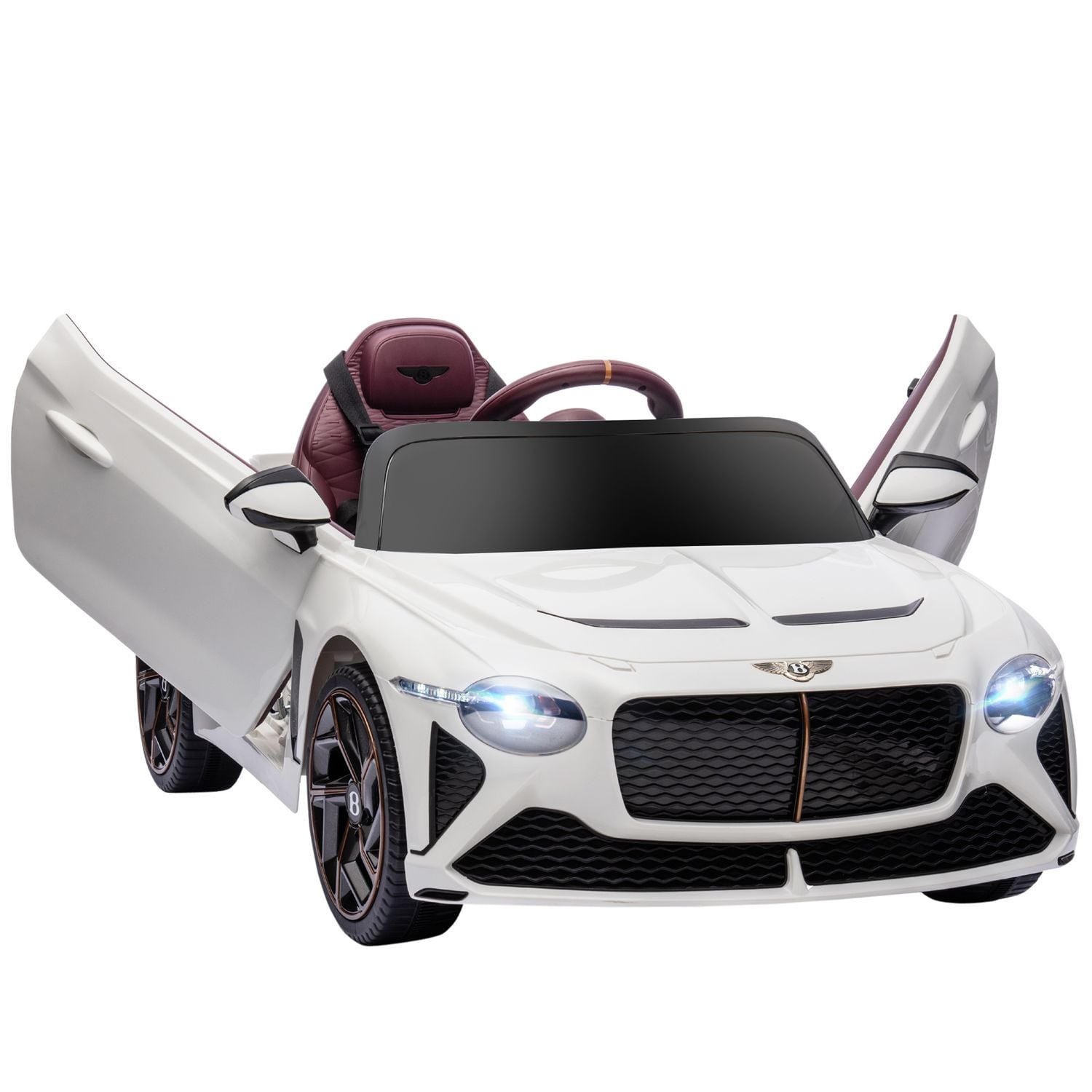 HOMCOM Bentley Bacalar Licensed 12V Kids Electric Ride-On with Remote - White