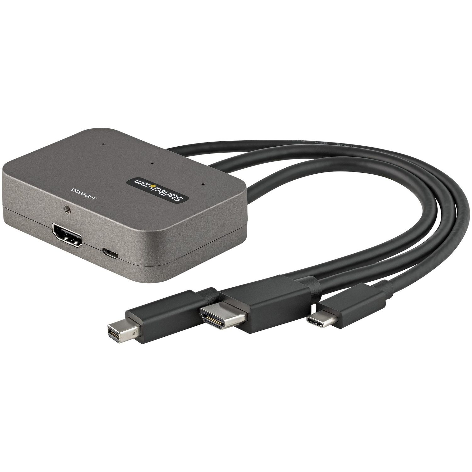 StarTech 3-in-1 Multiport USB-C HDMI MiniDisplayPort to HDMI Adapter