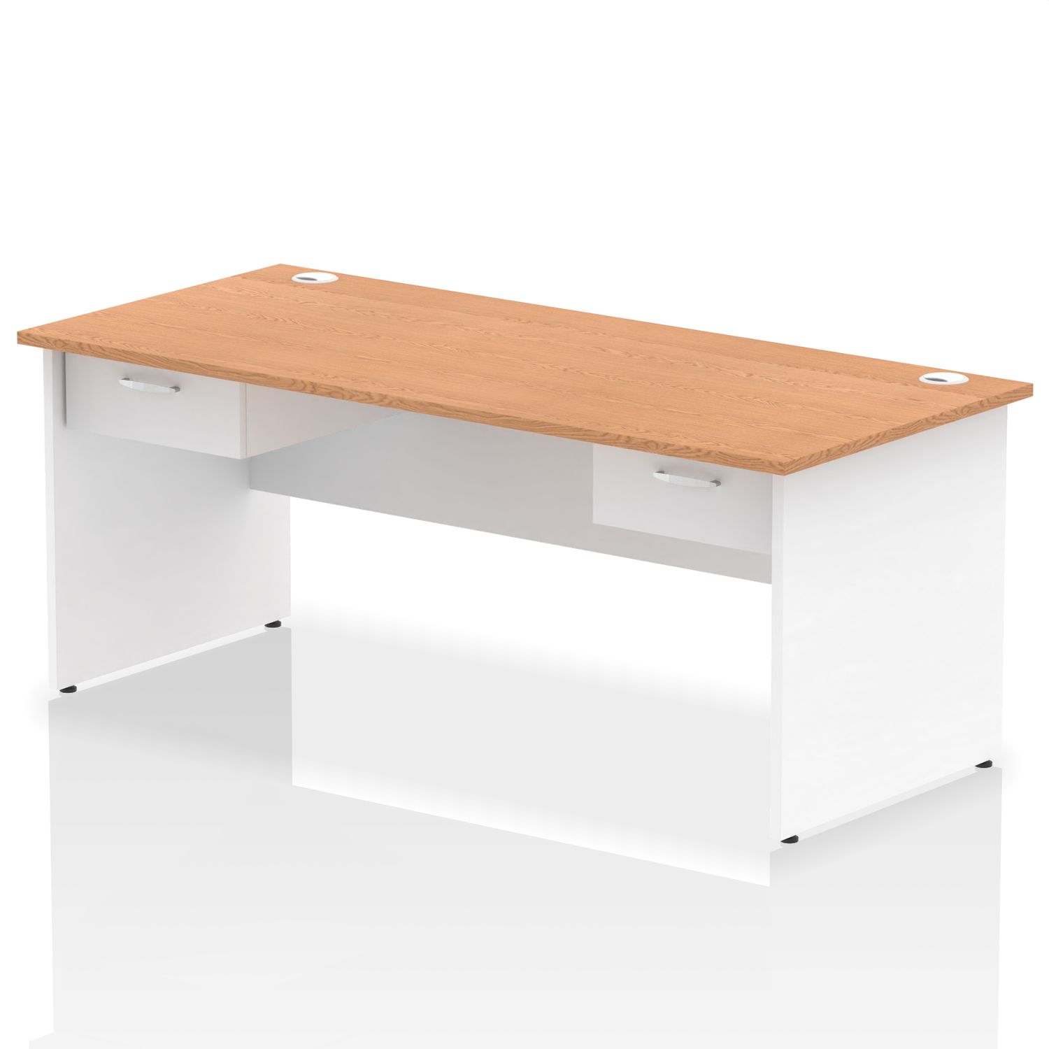 Impulse 1800 x 800mm Straight Office Desk - Oak Top