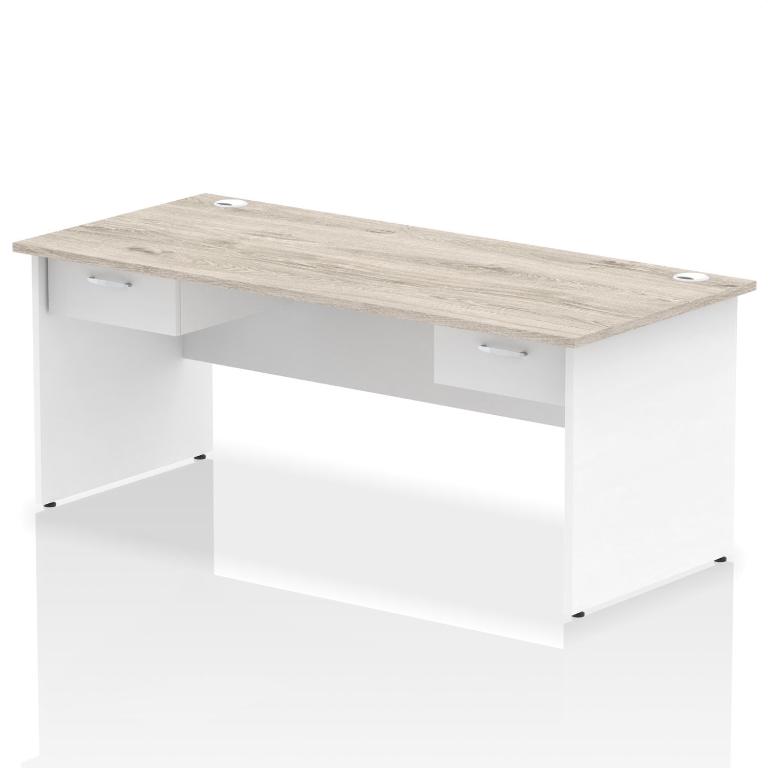 Impulse 1800 x 800mm Straight Office Desk - Grey Oak Top