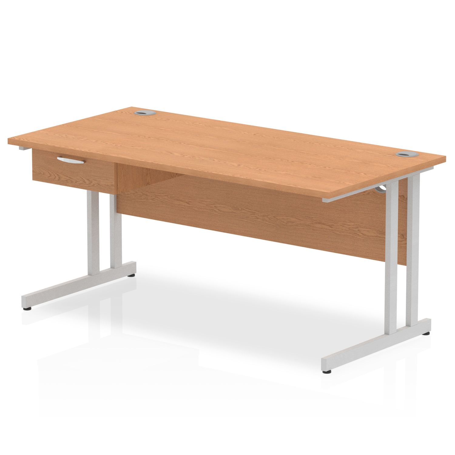Impulse 1600 x 800mm Straight Office Desk - Oak Top