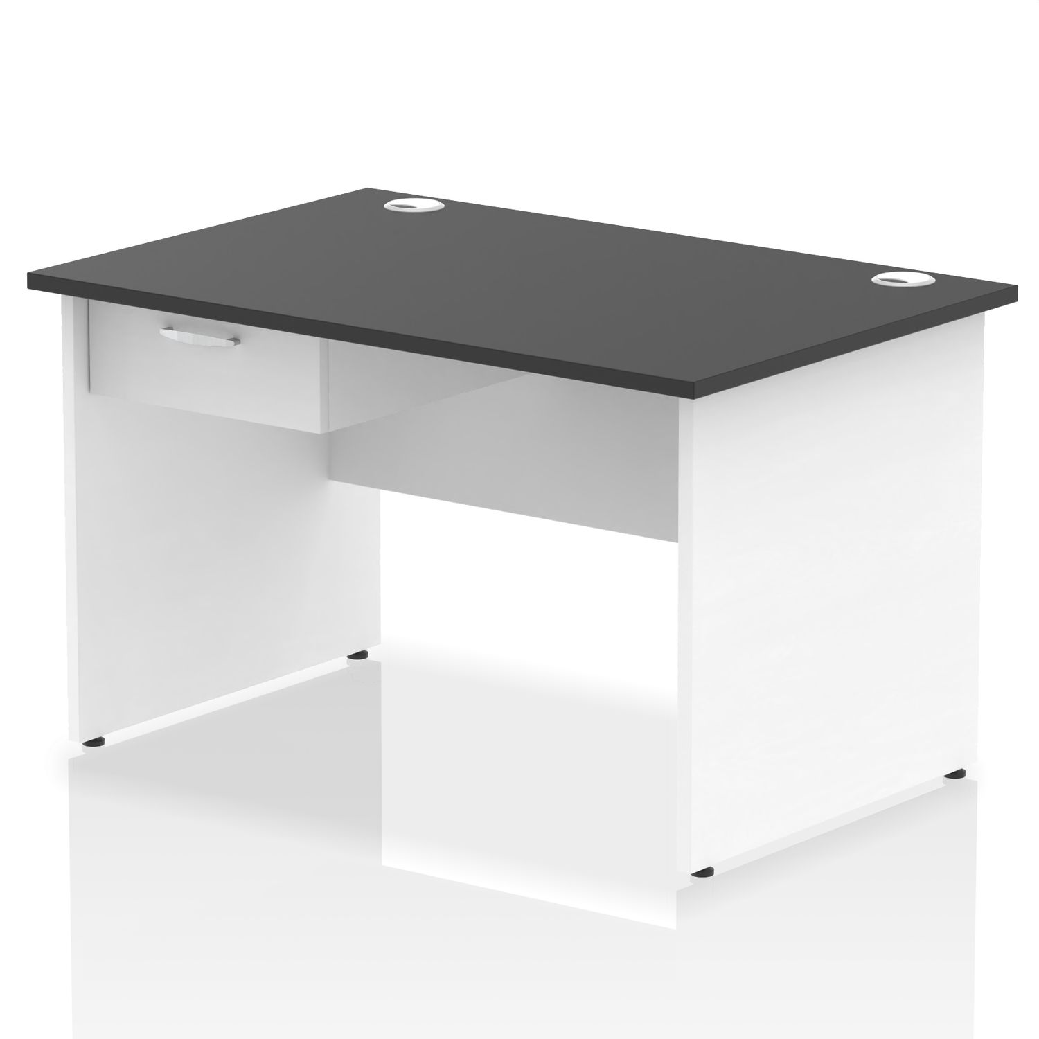 Impulse 1200 x 800mm Straight Office Desk - Black Top