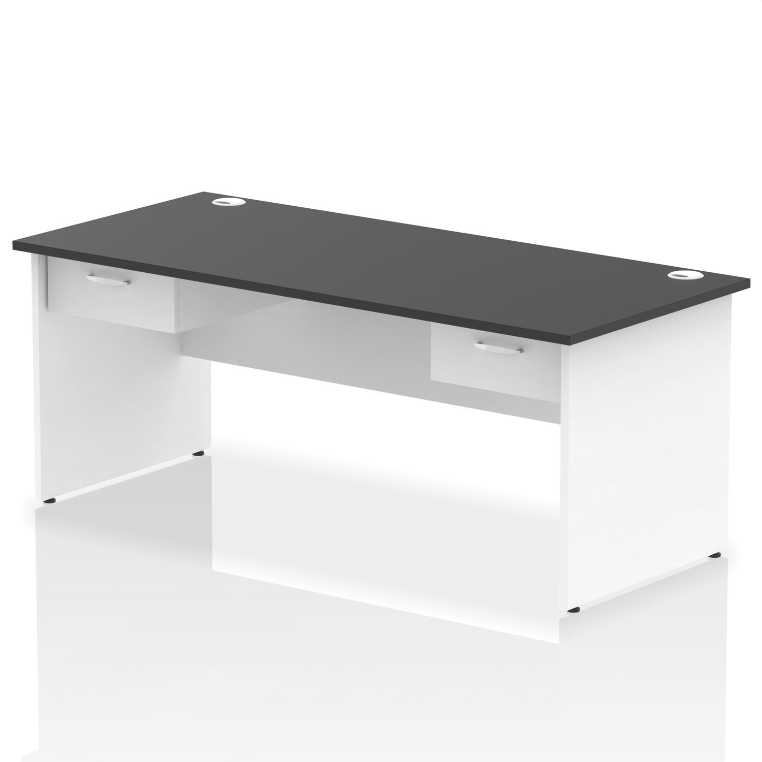Impulse 1800 x 800mm Straight Office Desk - Black Top