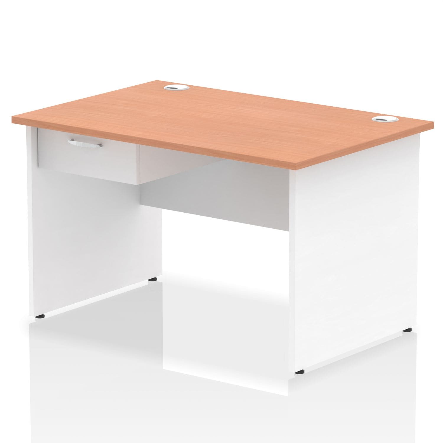 Impulse 1200 x 800mm Straight Office Desk - Beech Top