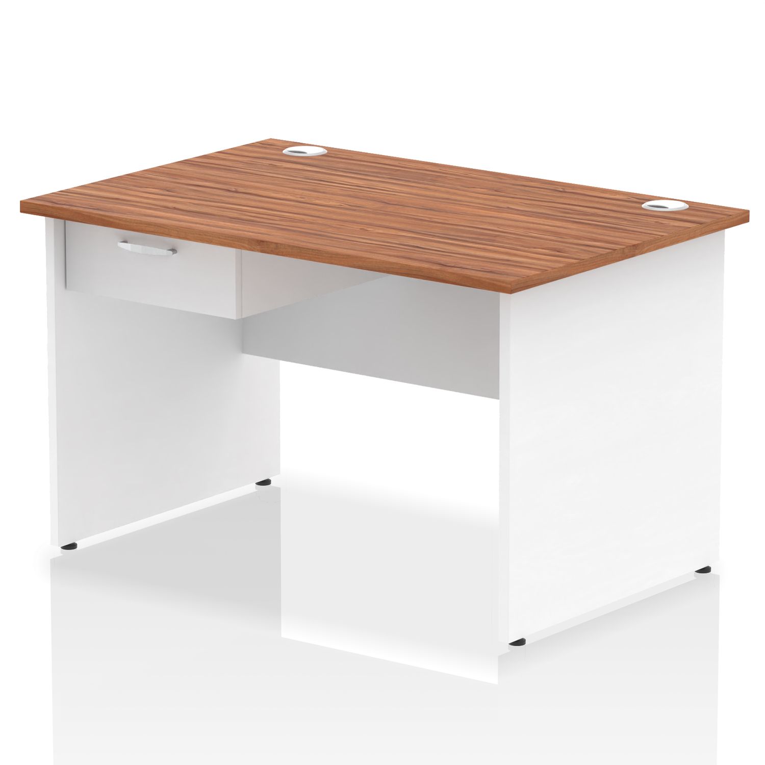 Impulse 1200 x 800mm Straight Office Desk - Walnut Top