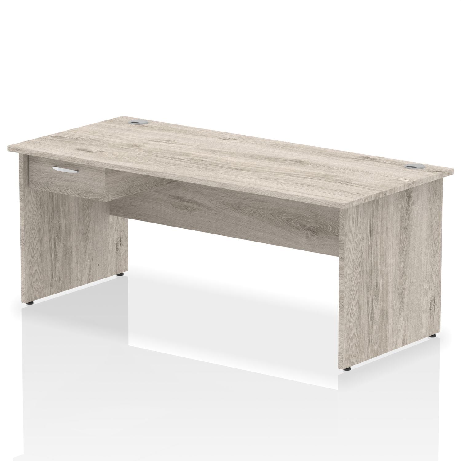Impulse 1800 x 800mm Straight Office Desk - Grey Oak Top