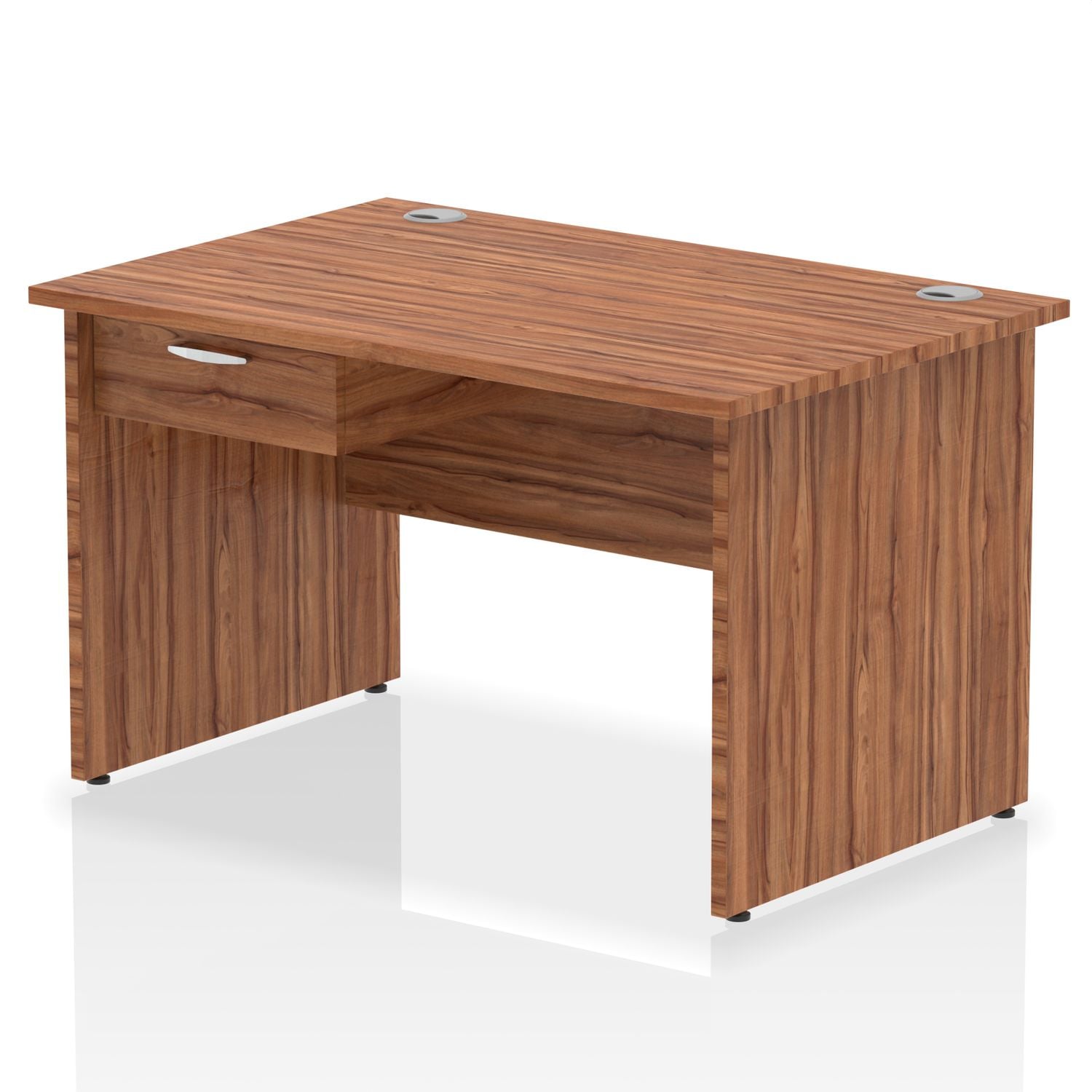 Impulse 1200 x 800mm Straight Office Desk - Walnut Top