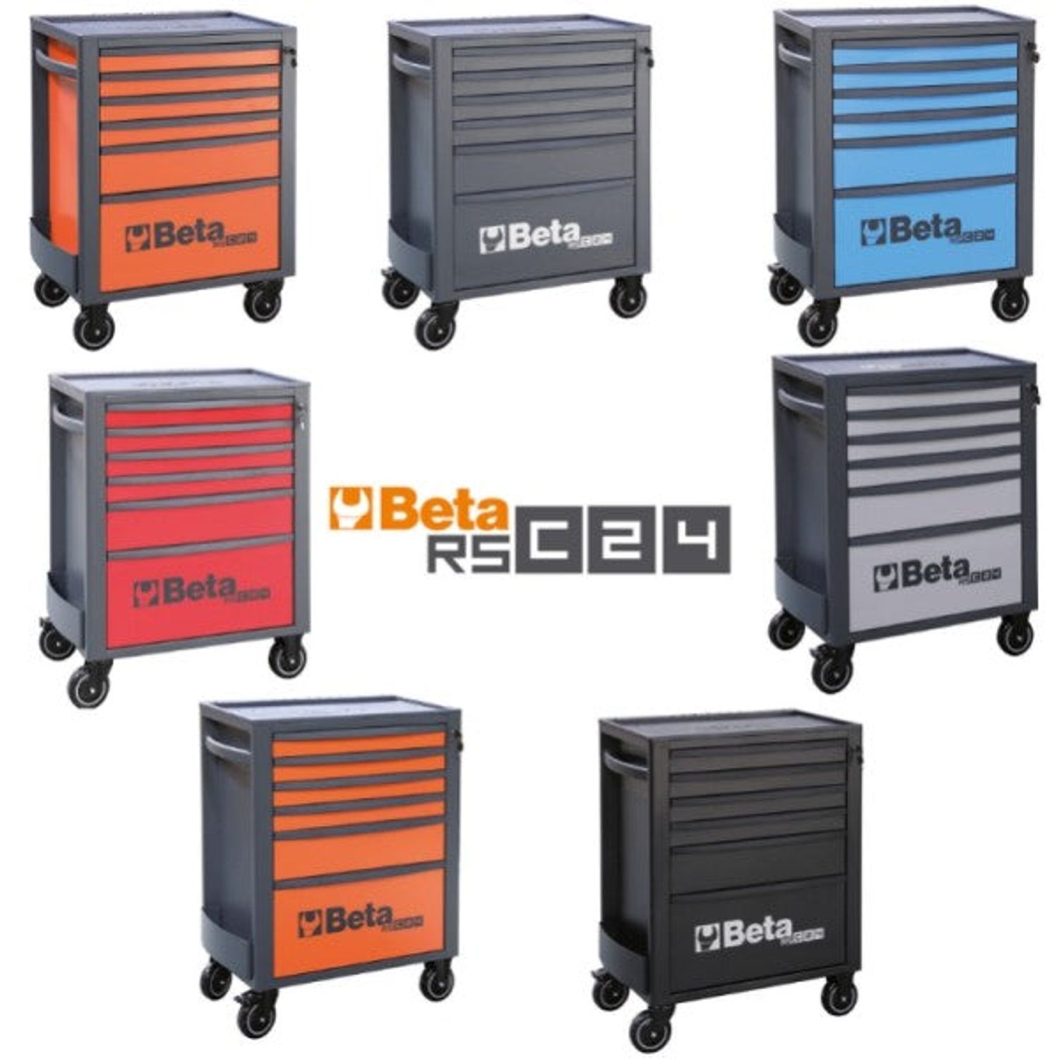 Beta RSC24/6-G-Mobile Roller Cabinet 6 Drawers