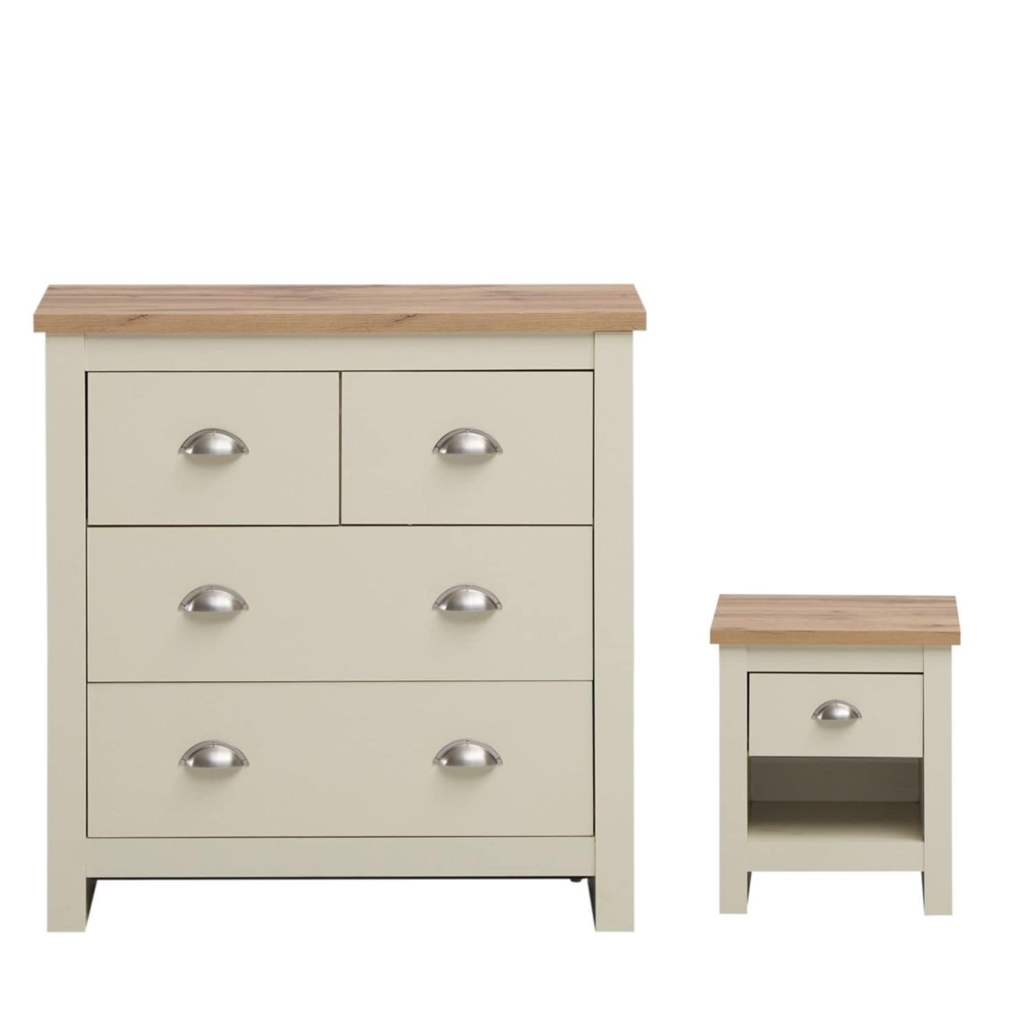 Ace & K Cisnon Cream 2 Piece Set (2+2 Chest, 1 Drw Bedside) Cream