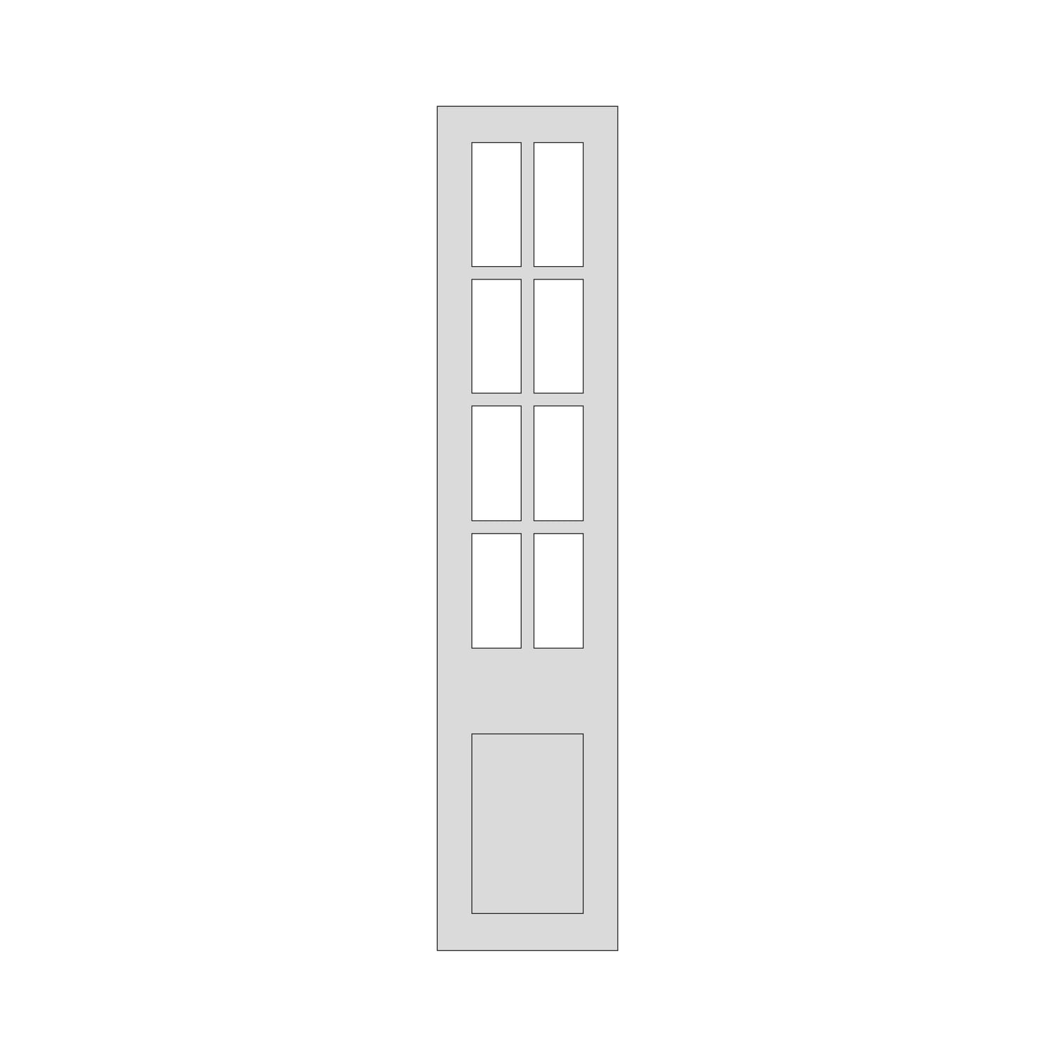 OS Doors Taunton Light Concrete Georgian 8 Hole Frame - 1495 x 996mm