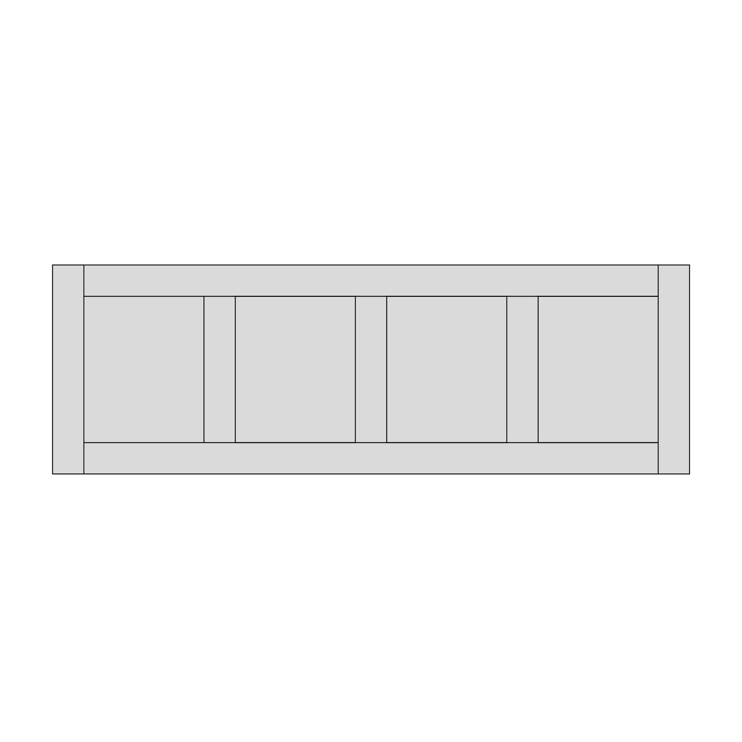 OS Doors Taunton Legno Ivory 18mm 4 Panel Headboard 5ft