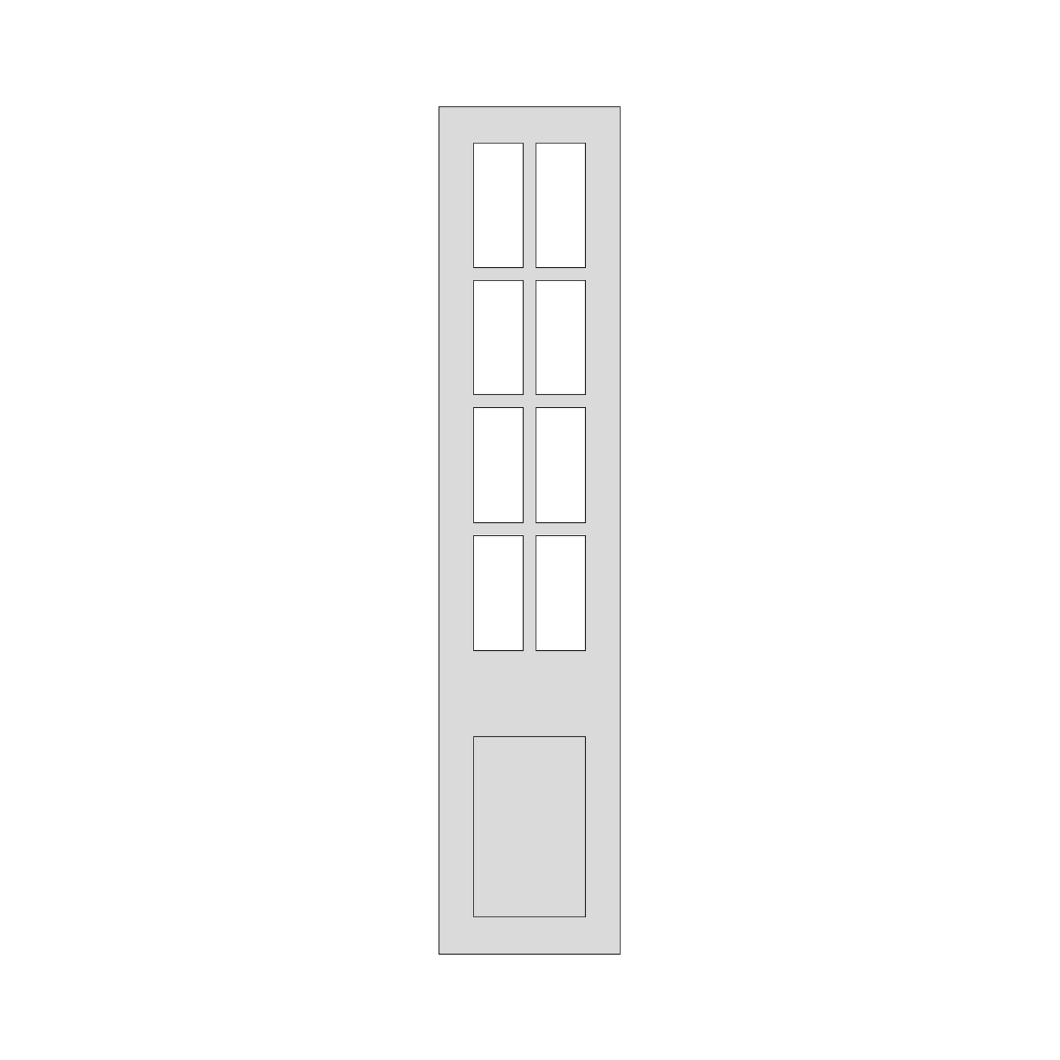 OS Doors Taunton Superior Matt Light Grey Georgian 8 Hole Frame - 1595 x 796mm