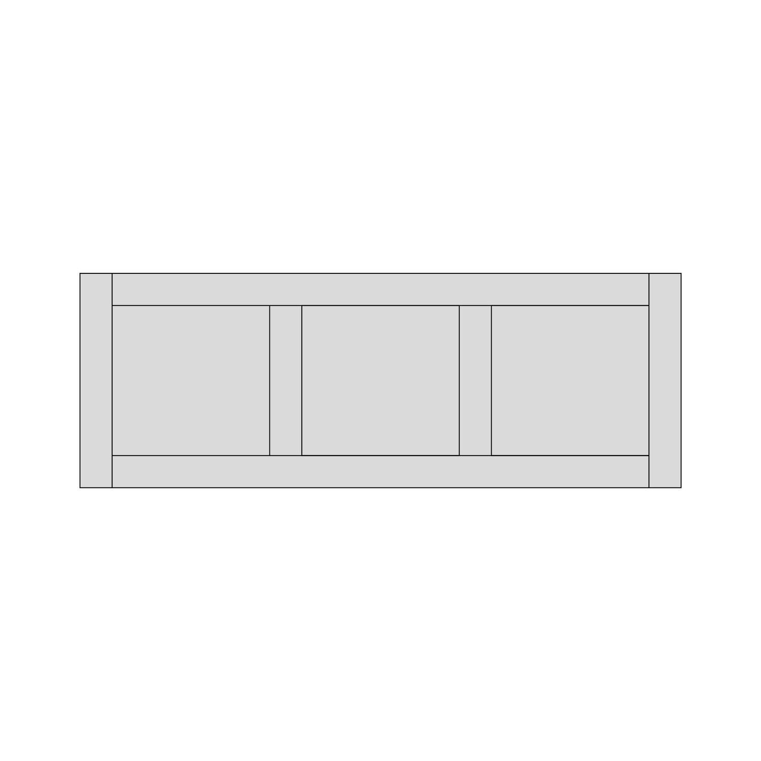 OS Doors Welsford Black 18mm 3 Panel Headboard 4.6ft