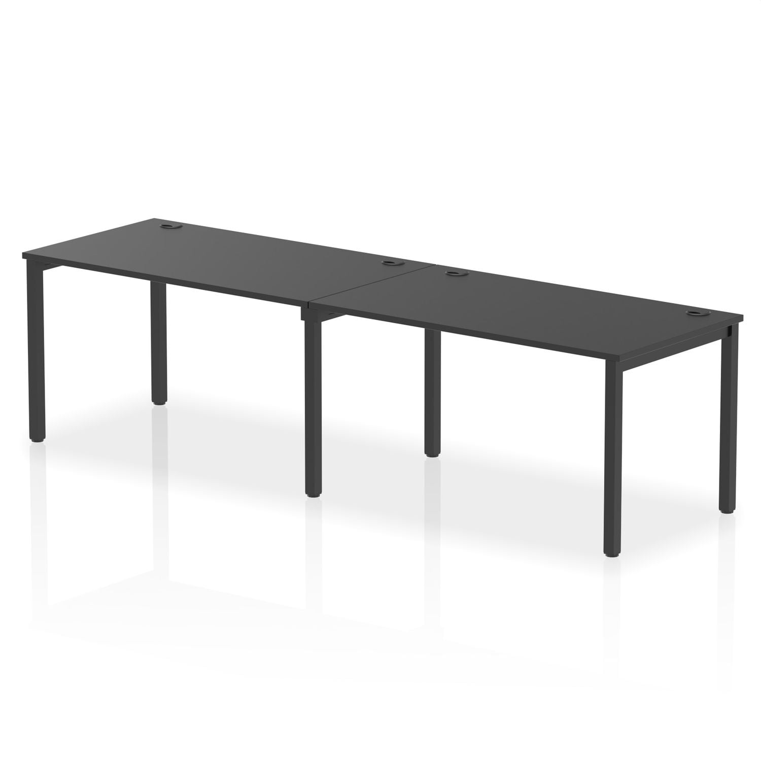 Impulse Bench Single Row 2 Person 1400mm Black Frame Office Bench Desk Black