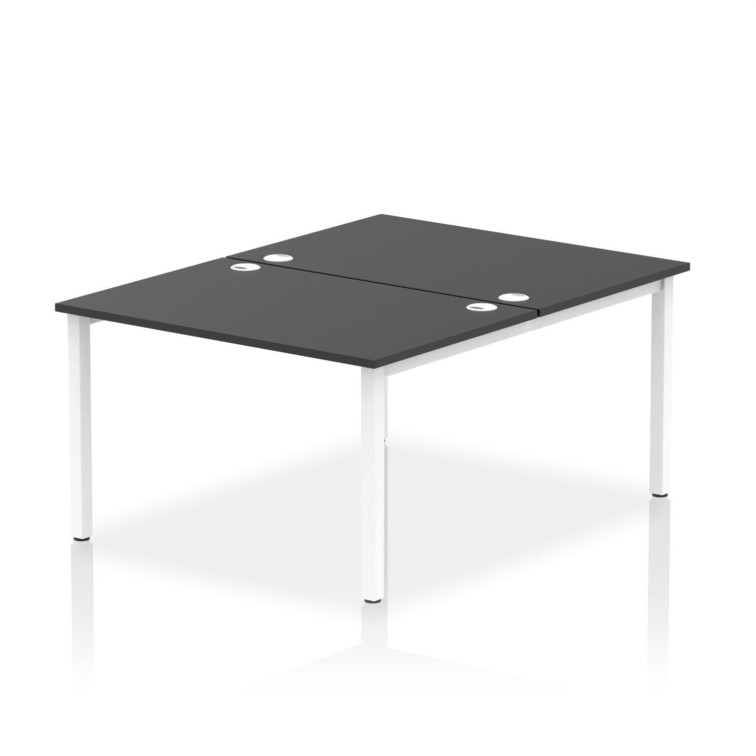 Impulse Bench B2B 2 Person 1200mm White Frame Office Bench Desk Black