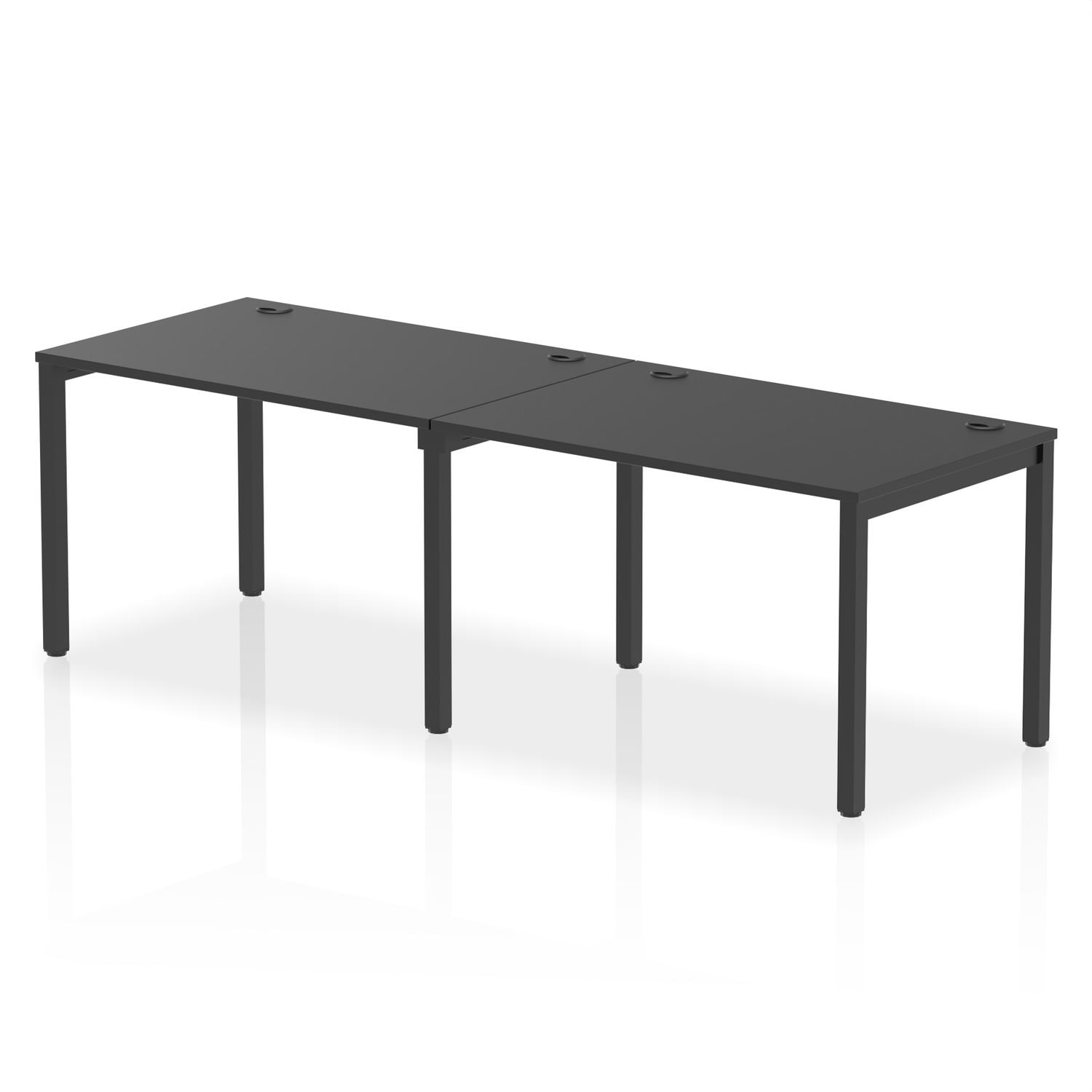 Impulse Bench Single Row 2 Person 1200mm Black Frame Office Bench Desk Black