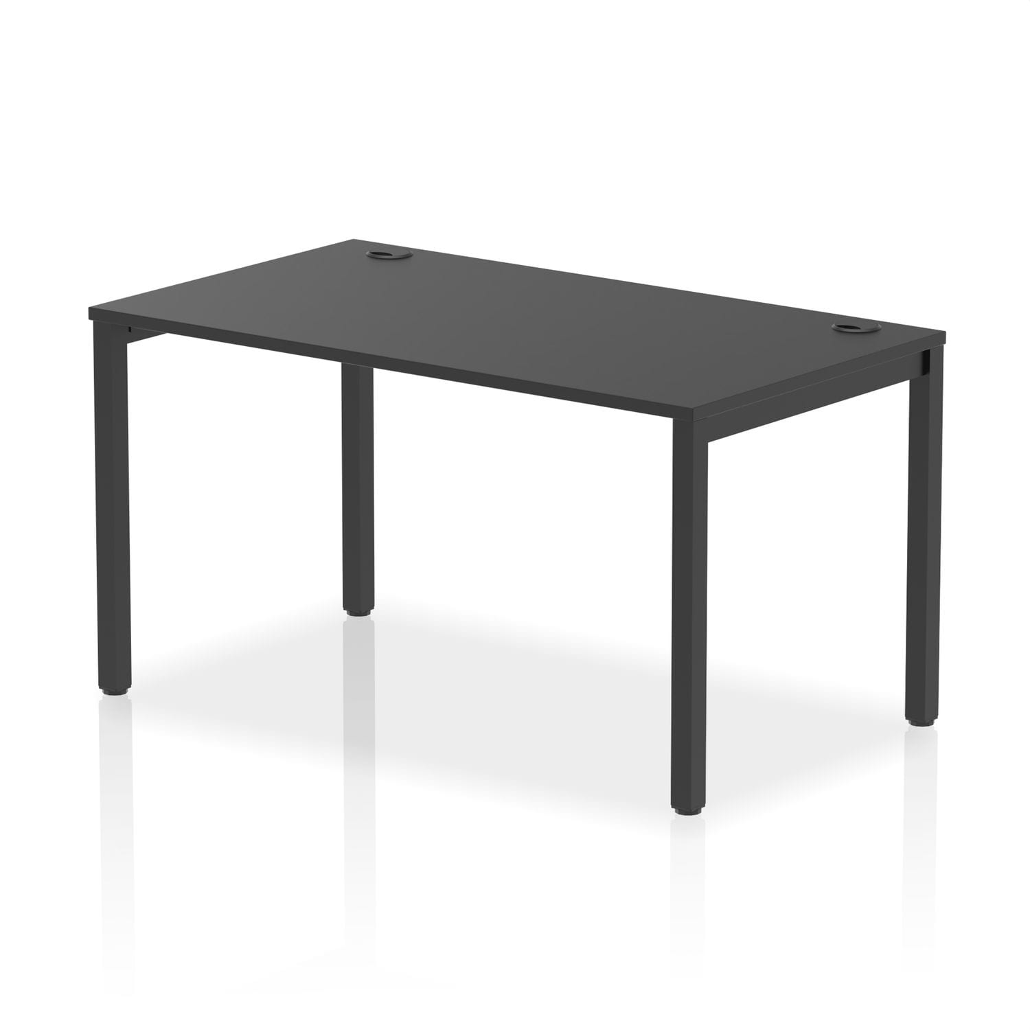 Impulse Bench Single Row 1400mm Black Frame Office Bench Desk Black