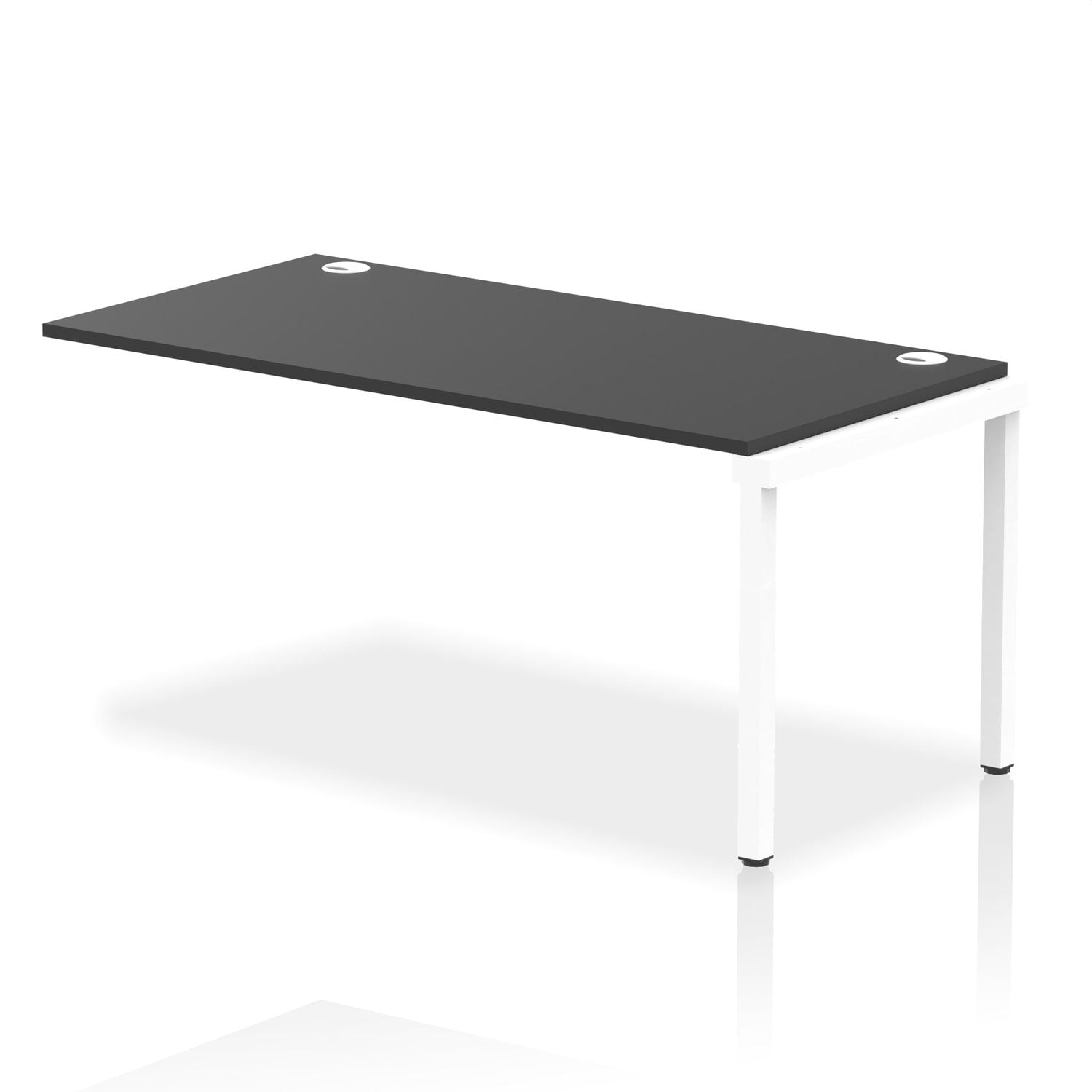 Impulse Bench Single Row EXT Kit 1600mm White Frame Office Bench Desk Black