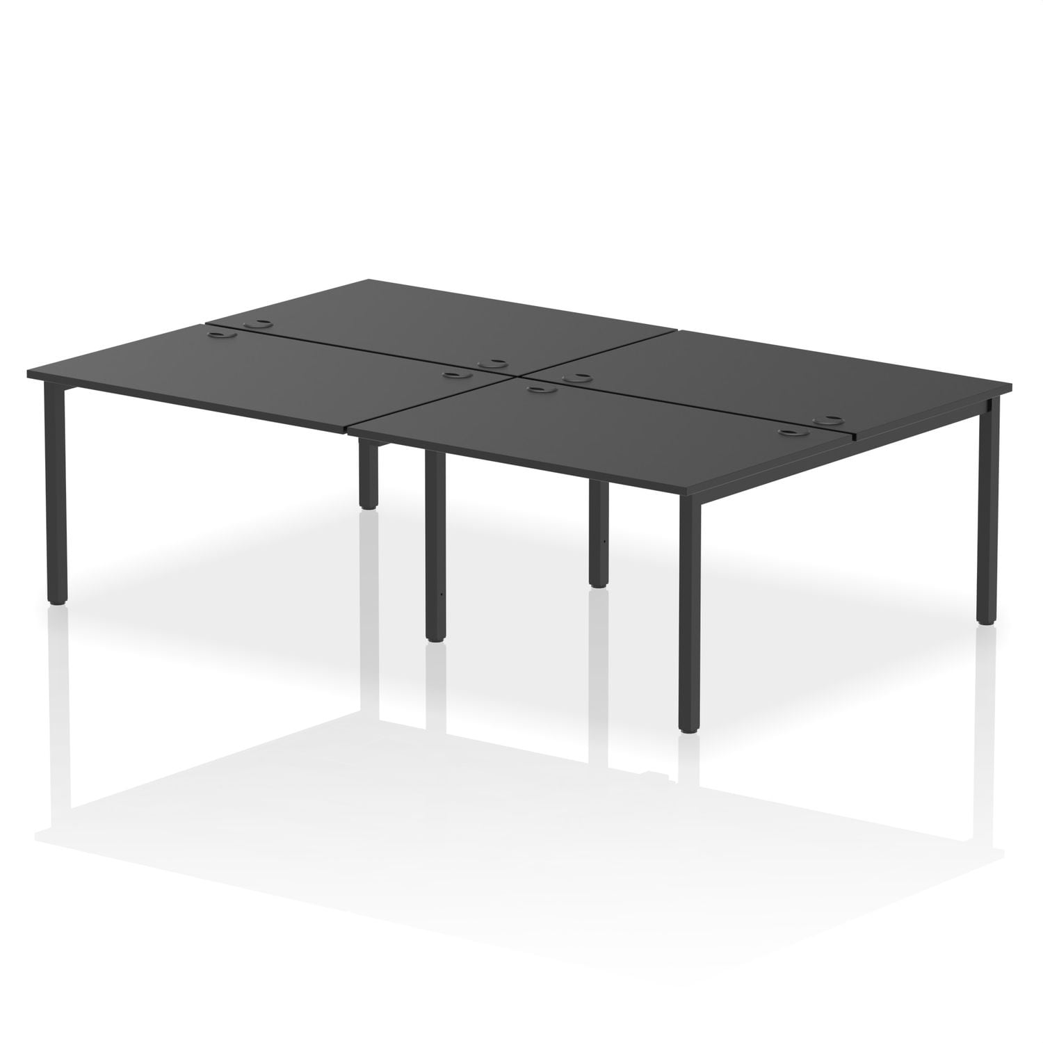 Impulse Bench B2B 4 Person 1200mm Black Frame Office Bench Desk Black
