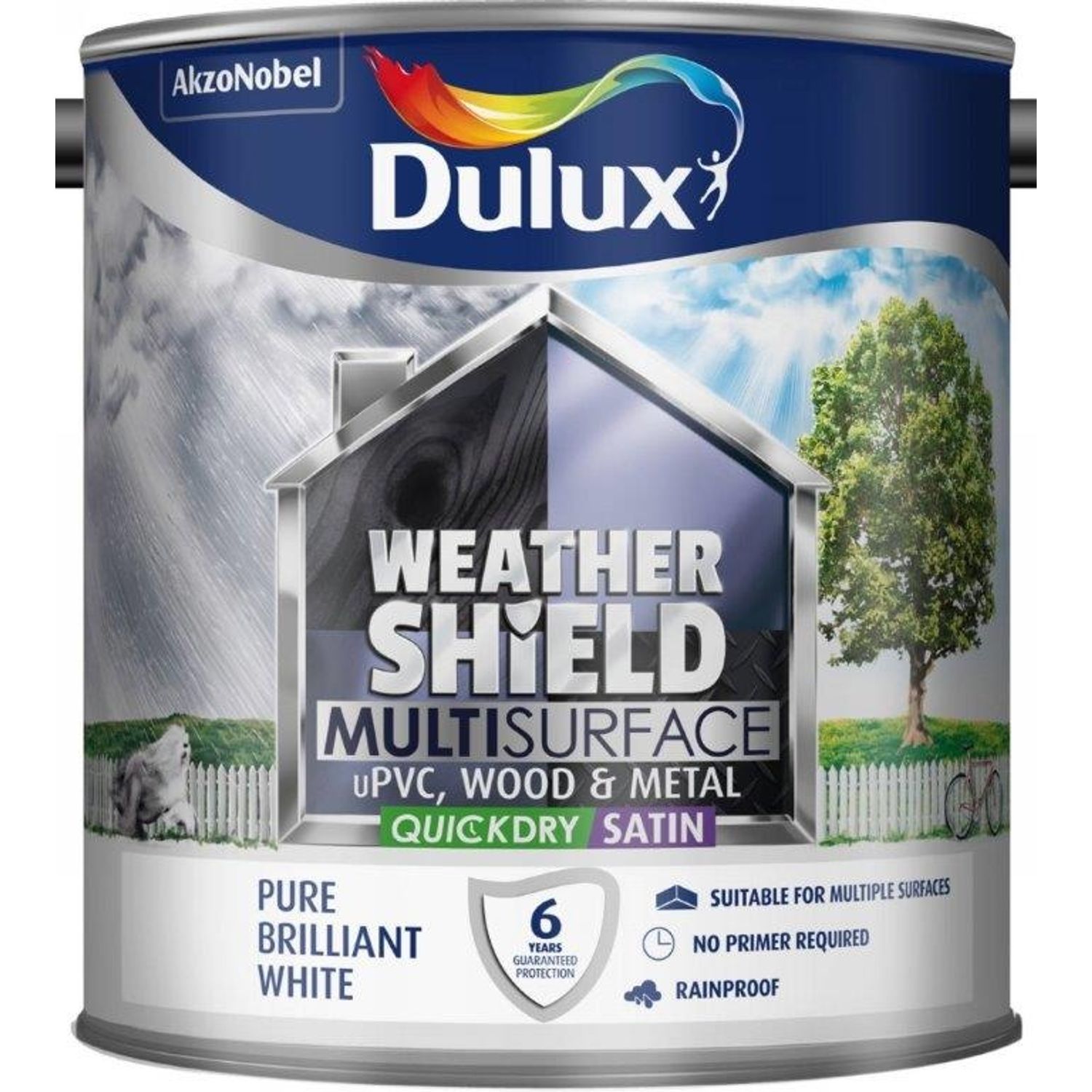 Dulux Weathershield Multi-Surface 2.5 Litre Pure Brillaint White
