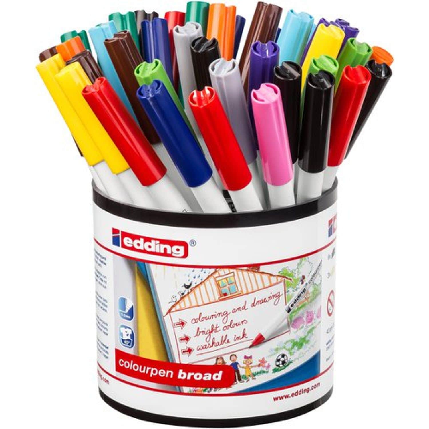 Edding E-Colourpen Broad Tub Assorted (Pack of 42)