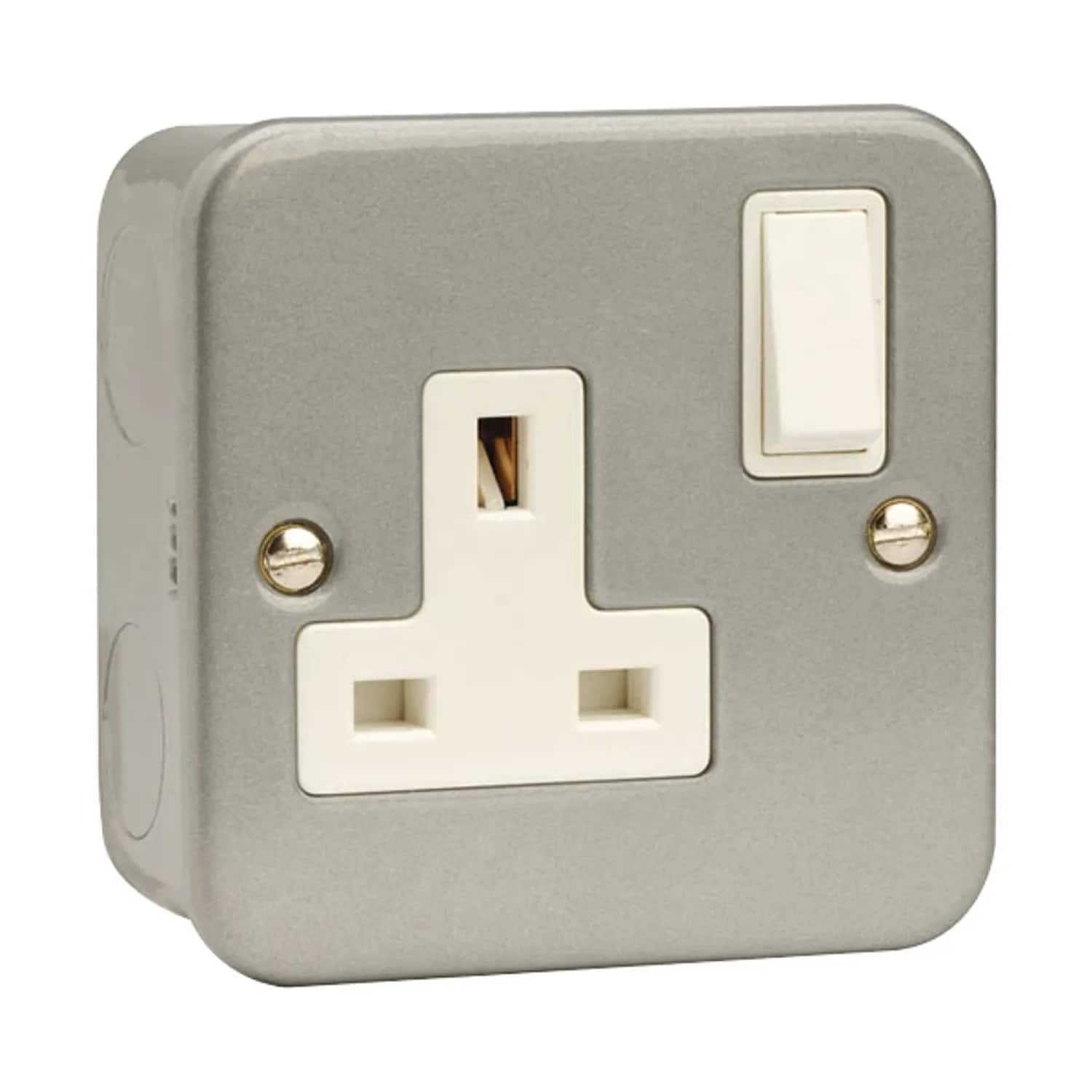Scolmore Socket 1G Double Pole Switched+Box 13A Metalclad