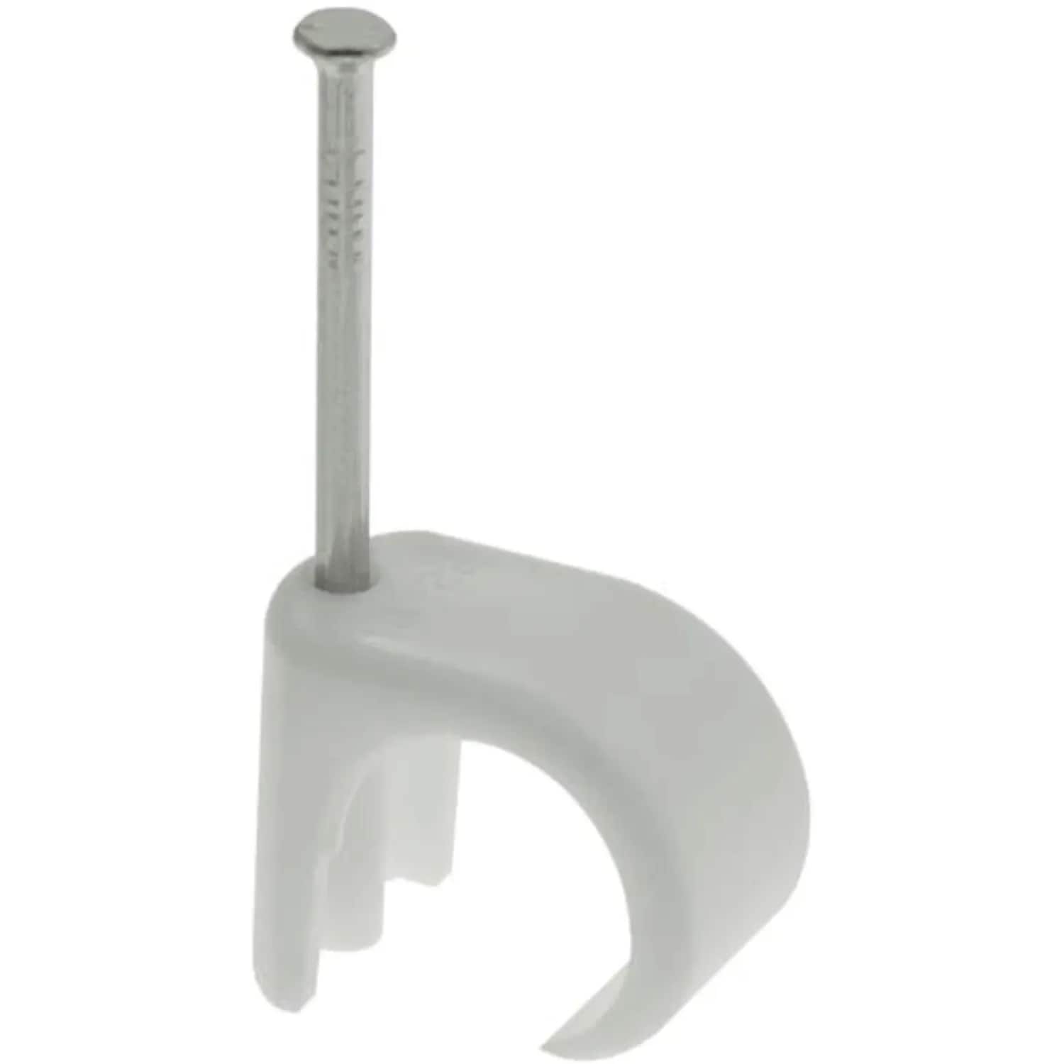 Unicrimp 10-14mm Round Nail In Cable Clip White (Pack of 100)