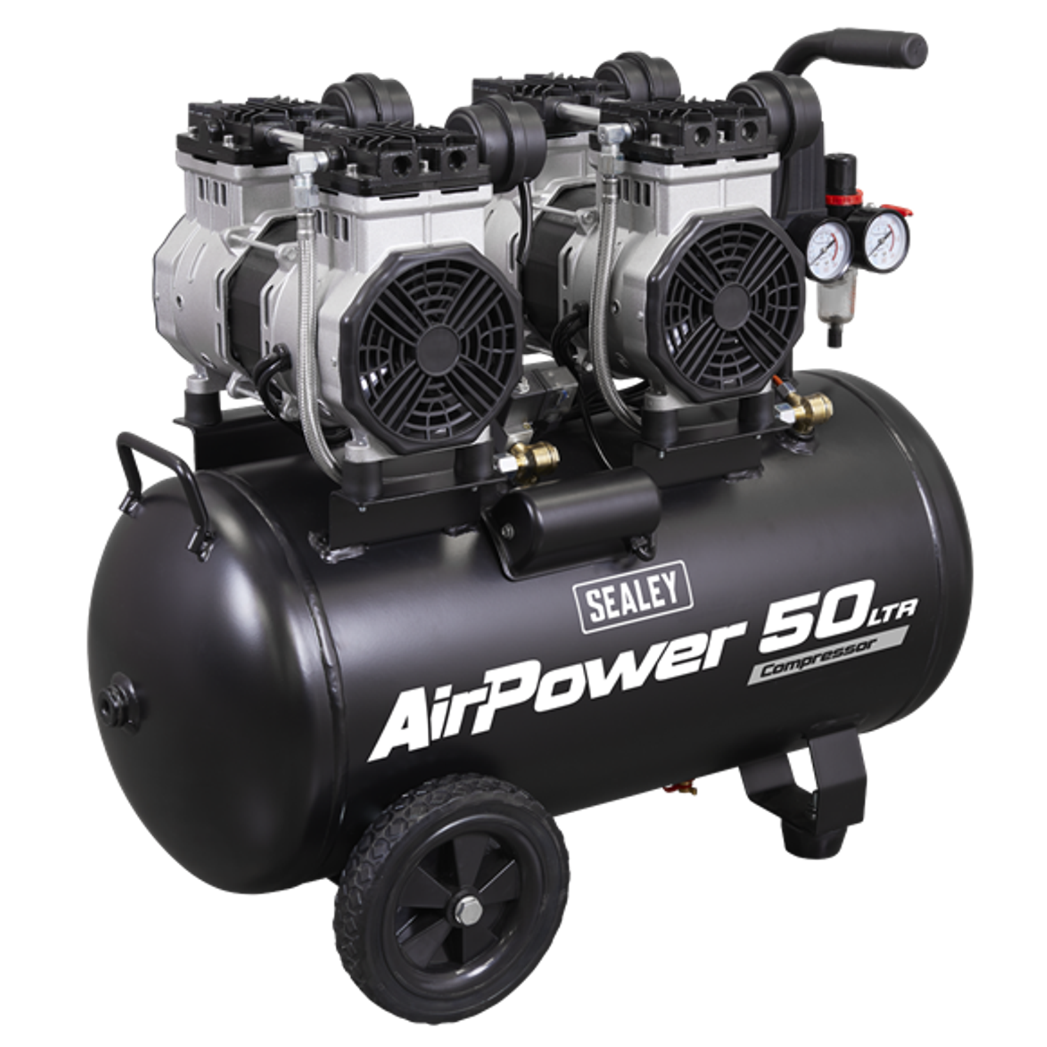 Sealey 50L Low Noise Oil Free Direct Drive Air Compressor 2 x 2HP