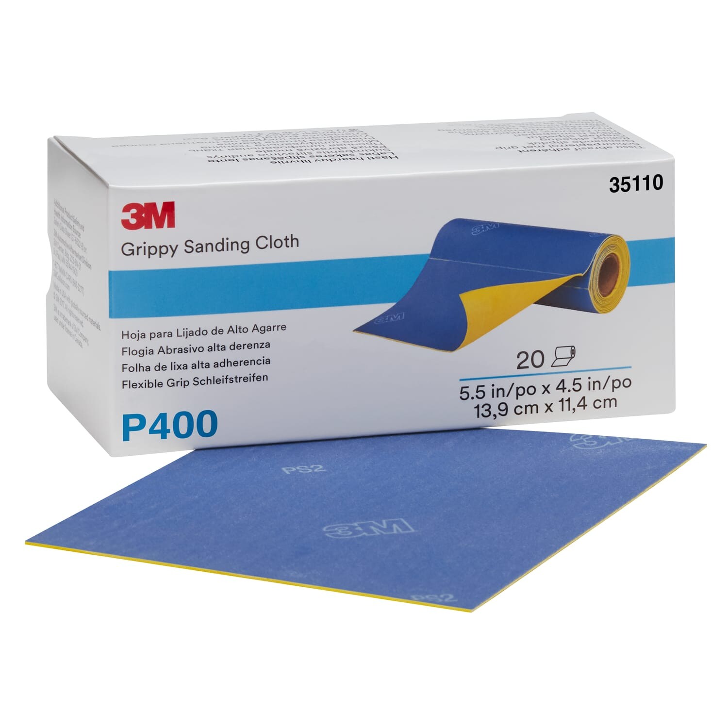 3M 35118 Grippy Sanding Cloth 139x114mm P400 (ROLL-20SHEET)