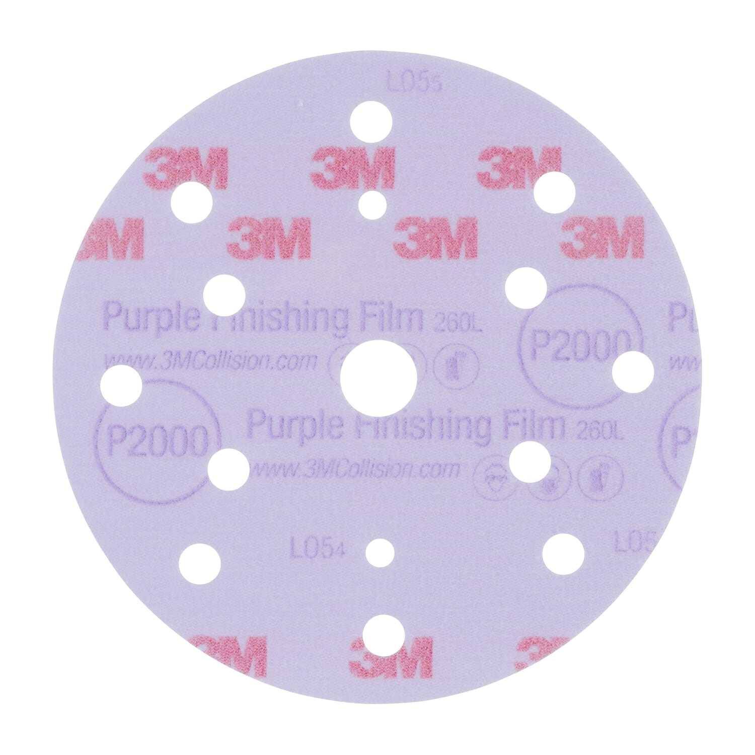 3M Finishing Film Abrasive Disc 260L 150 mm 15 Hole P2000 51304